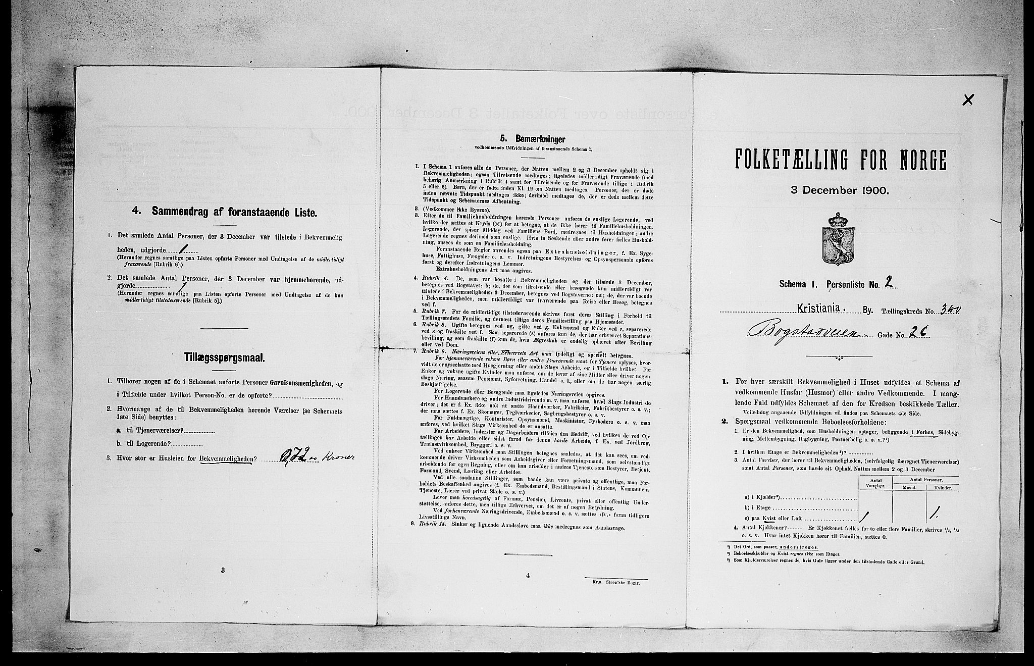 SAO, Folketelling 1900 for 0301 Kristiania kjøpstad, 1900, s. 6732