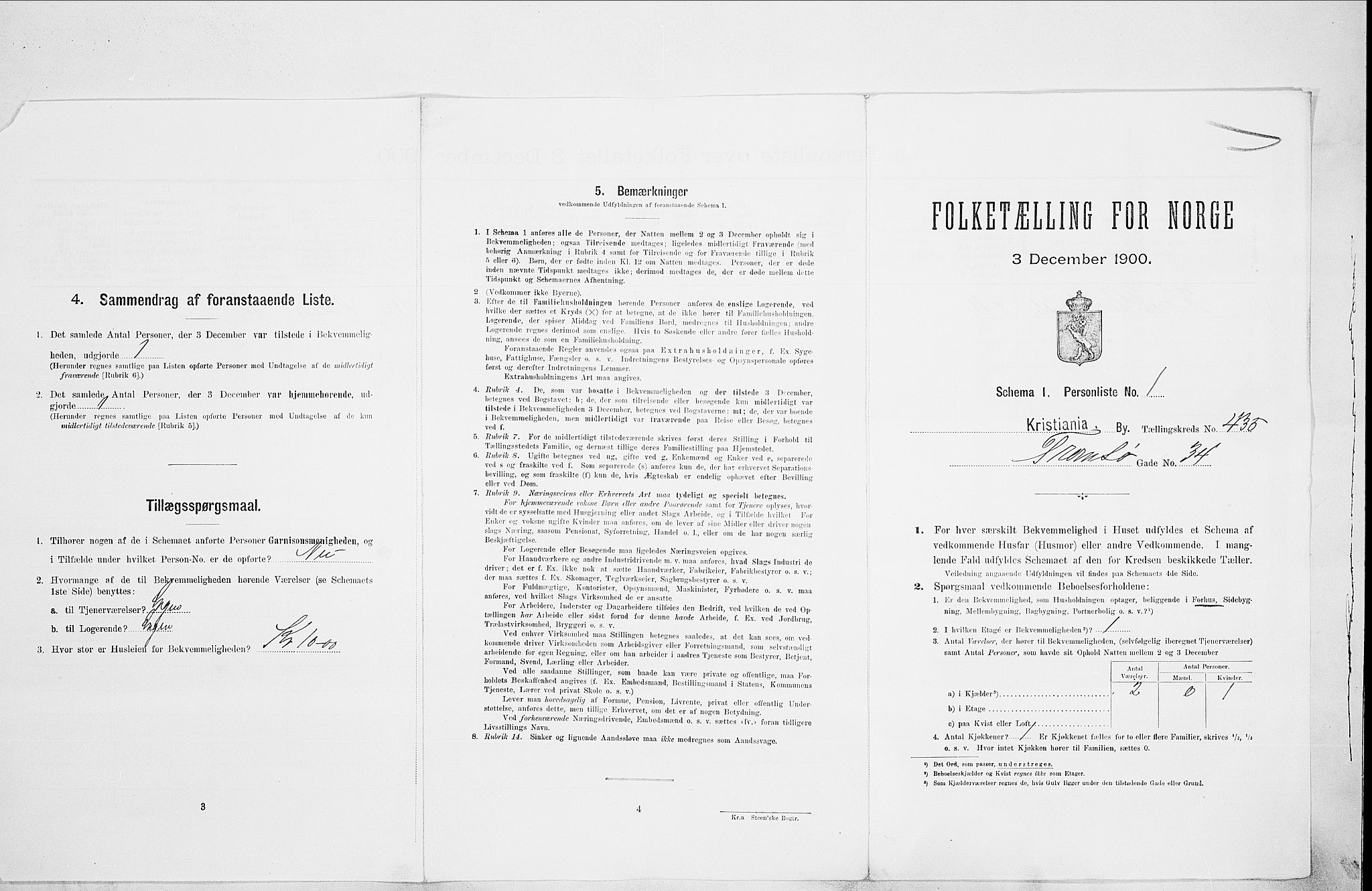 SAO, Folketelling 1900 for 0301 Kristiania kjøpstad, 1900, s. 104138