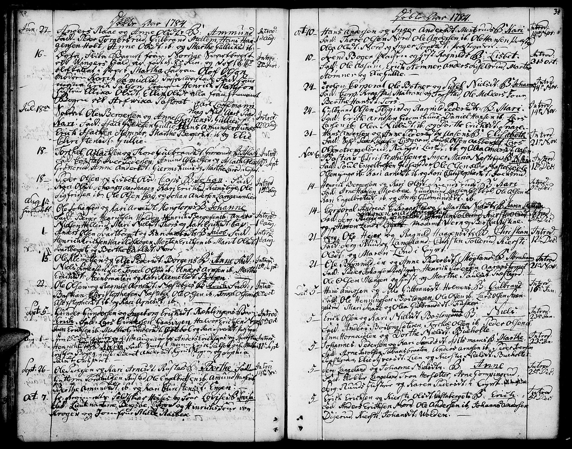 Vinger prestekontor, AV/SAH-PREST-024/H/Ha/Haa/L0005: Ministerialbok nr. 5, 1772-1813, s. 38