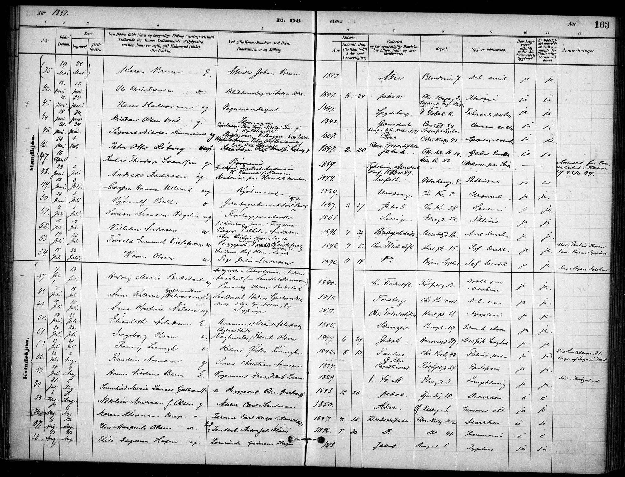 Jakob prestekontor Kirkebøker, AV/SAO-A-10850/F/Fa/L0007: Ministerialbok nr. 7, 1880-1905, s. 163