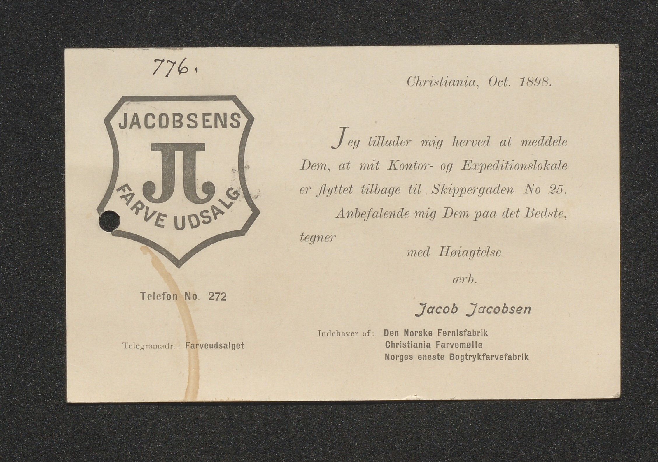 O. Terjesens rederi, AAKS/PA-2525/E/E01/L0004: Korrespondanse, 1898