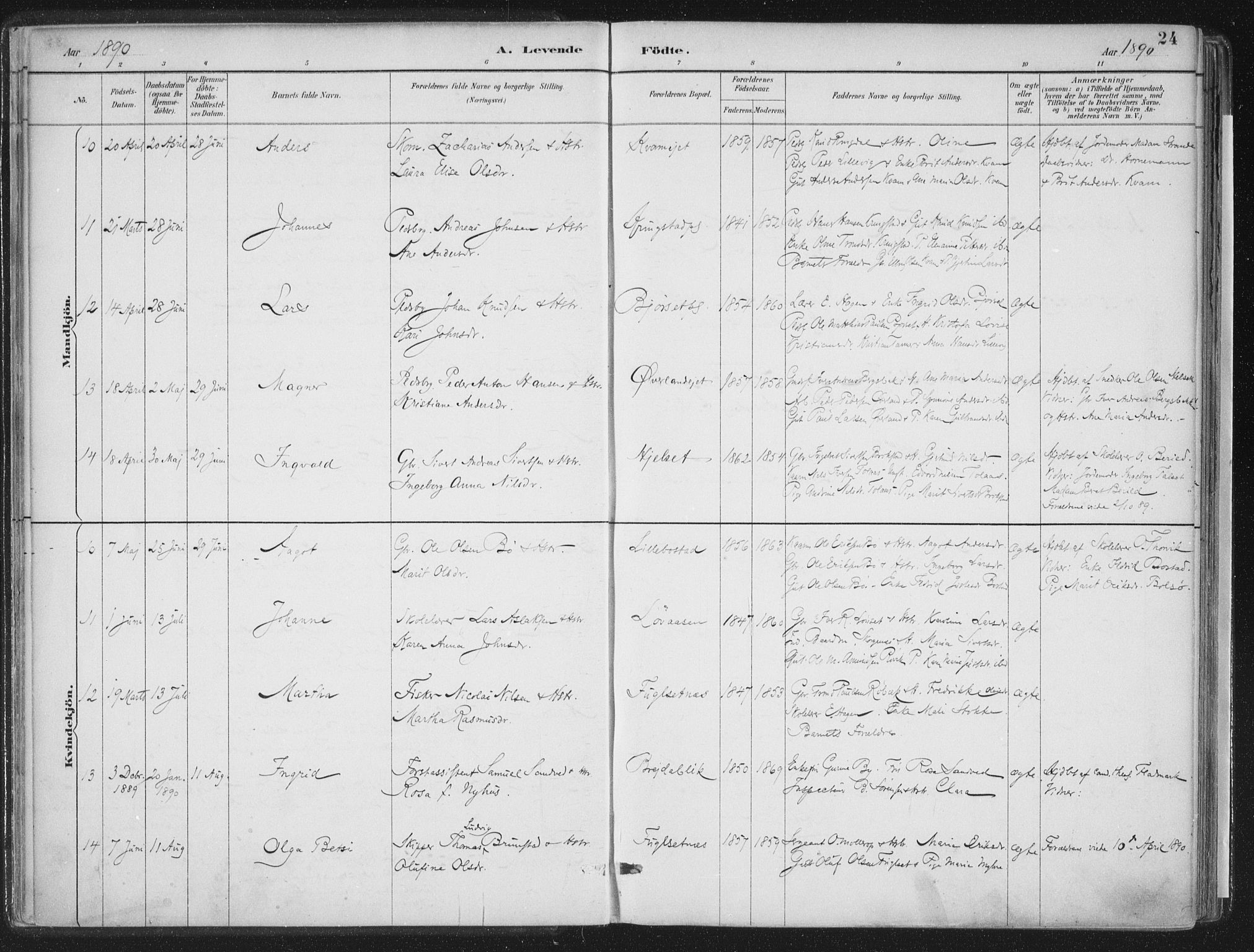 Ministerialprotokoller, klokkerbøker og fødselsregistre - Møre og Romsdal, AV/SAT-A-1454/555/L0658: Ministerialbok nr. 555A09, 1887-1917, s. 24