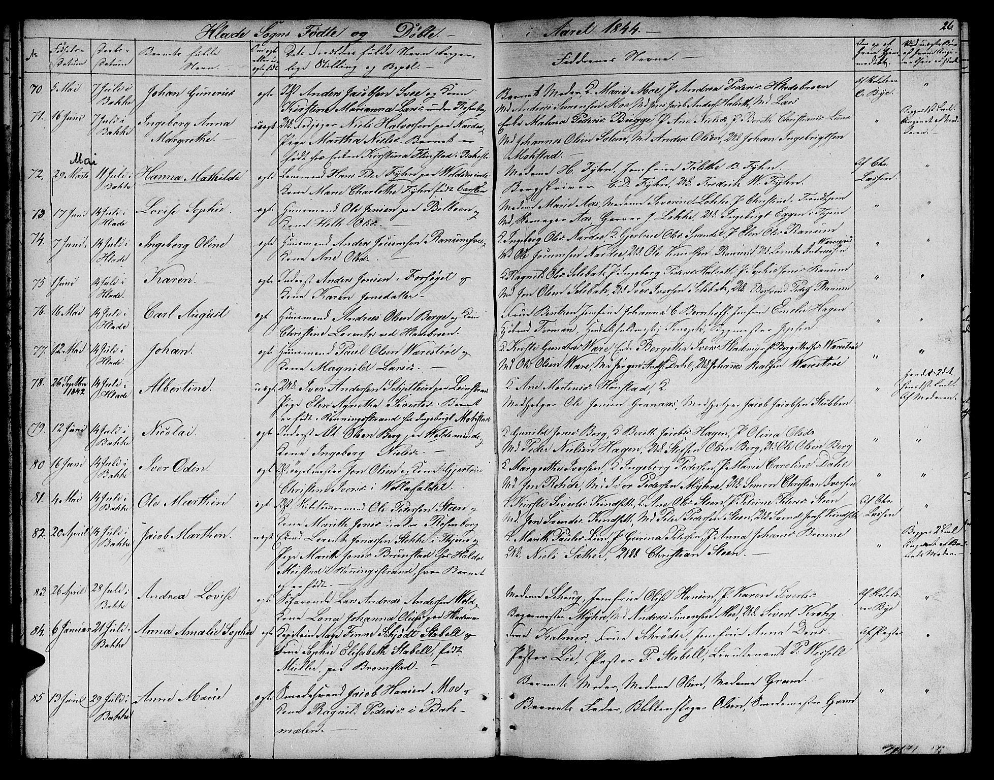 Ministerialprotokoller, klokkerbøker og fødselsregistre - Sør-Trøndelag, SAT/A-1456/606/L0309: Klokkerbok nr. 606C05, 1841-1849, s. 26