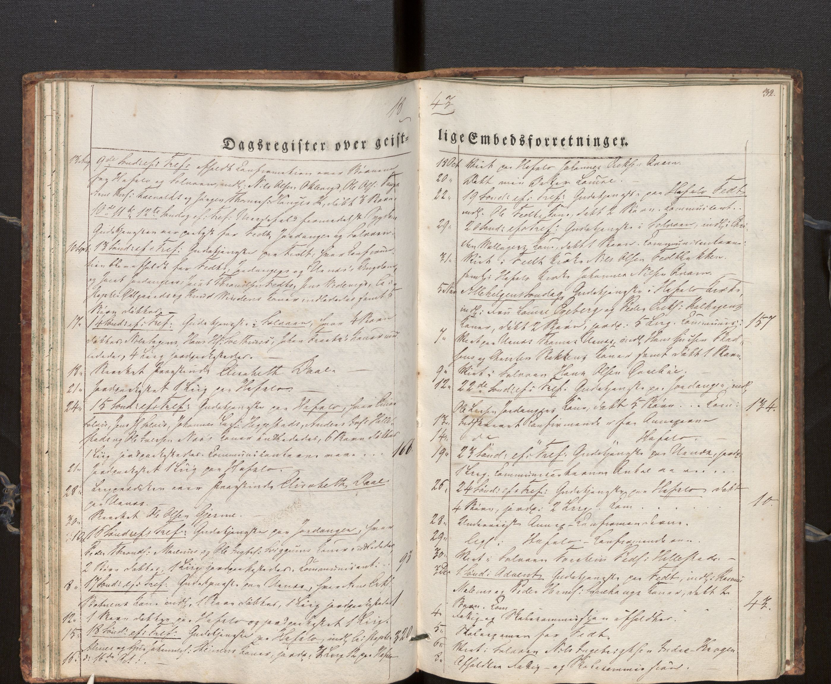 Hafslo sokneprestembete, SAB/A-80301/H/Haa/Haaf/L0001: Dagregister nr. F 1, 1834-1854, s. 32