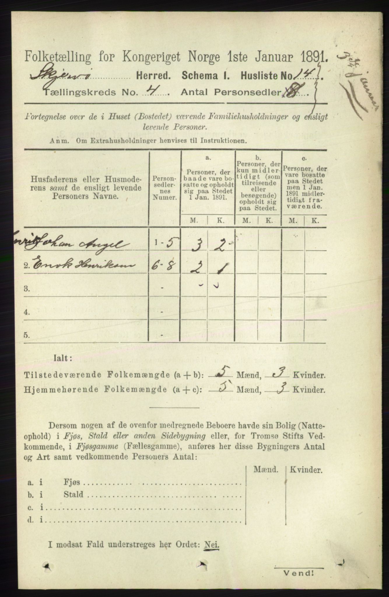 RA, Folketelling 1891 for 1941 Skjervøy herred, 1891, s. 2237