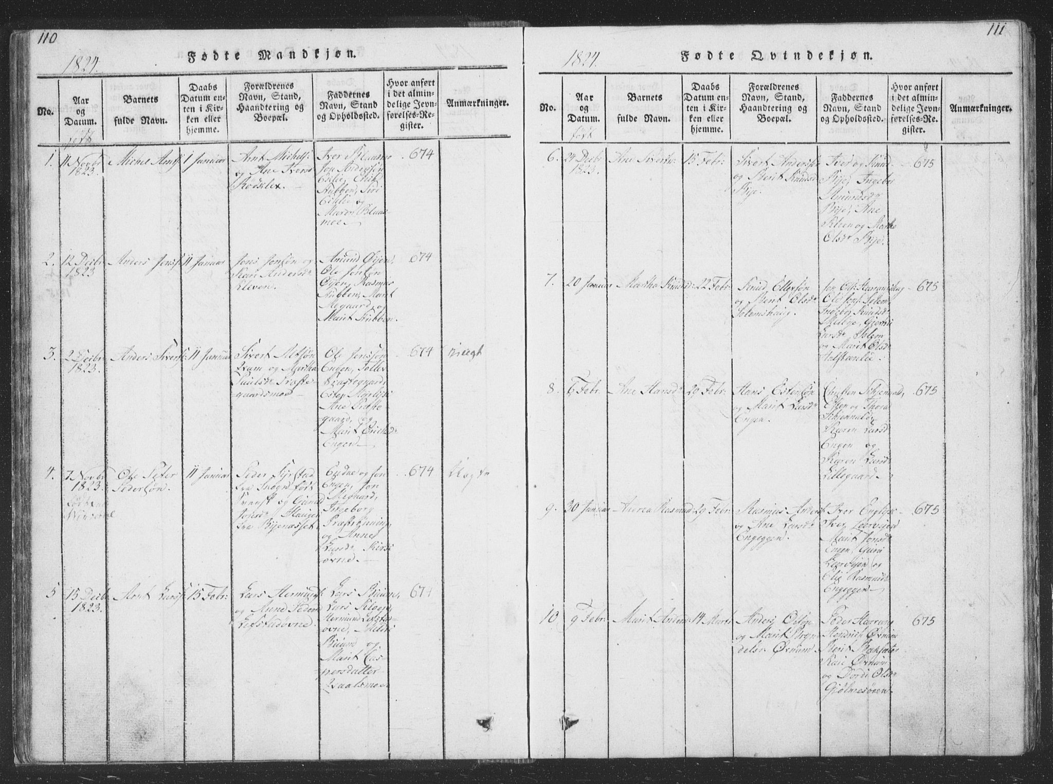 Ministerialprotokoller, klokkerbøker og fødselsregistre - Sør-Trøndelag, AV/SAT-A-1456/668/L0816: Klokkerbok nr. 668C05, 1816-1893, s. 110-111