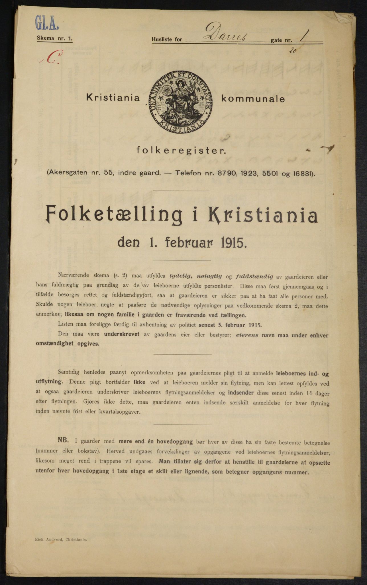 OBA, Kommunal folketelling 1.2.1915 for Kristiania, 1915, s. 15320