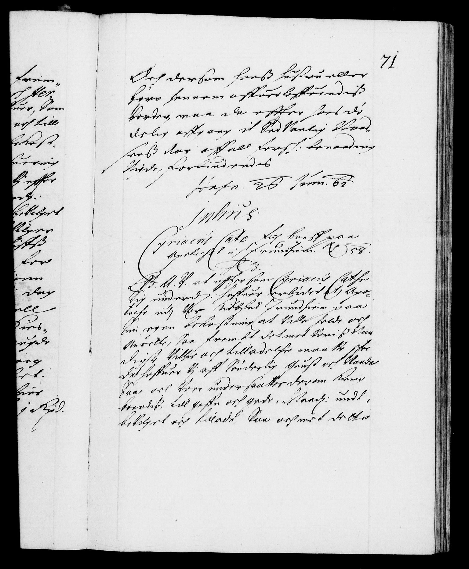 Danske Kanselli 1572-1799, RA/EA-3023/F/Fc/Fca/Fcaa/L0010: Norske registre (mikrofilm), 1660-1670, s. 71a