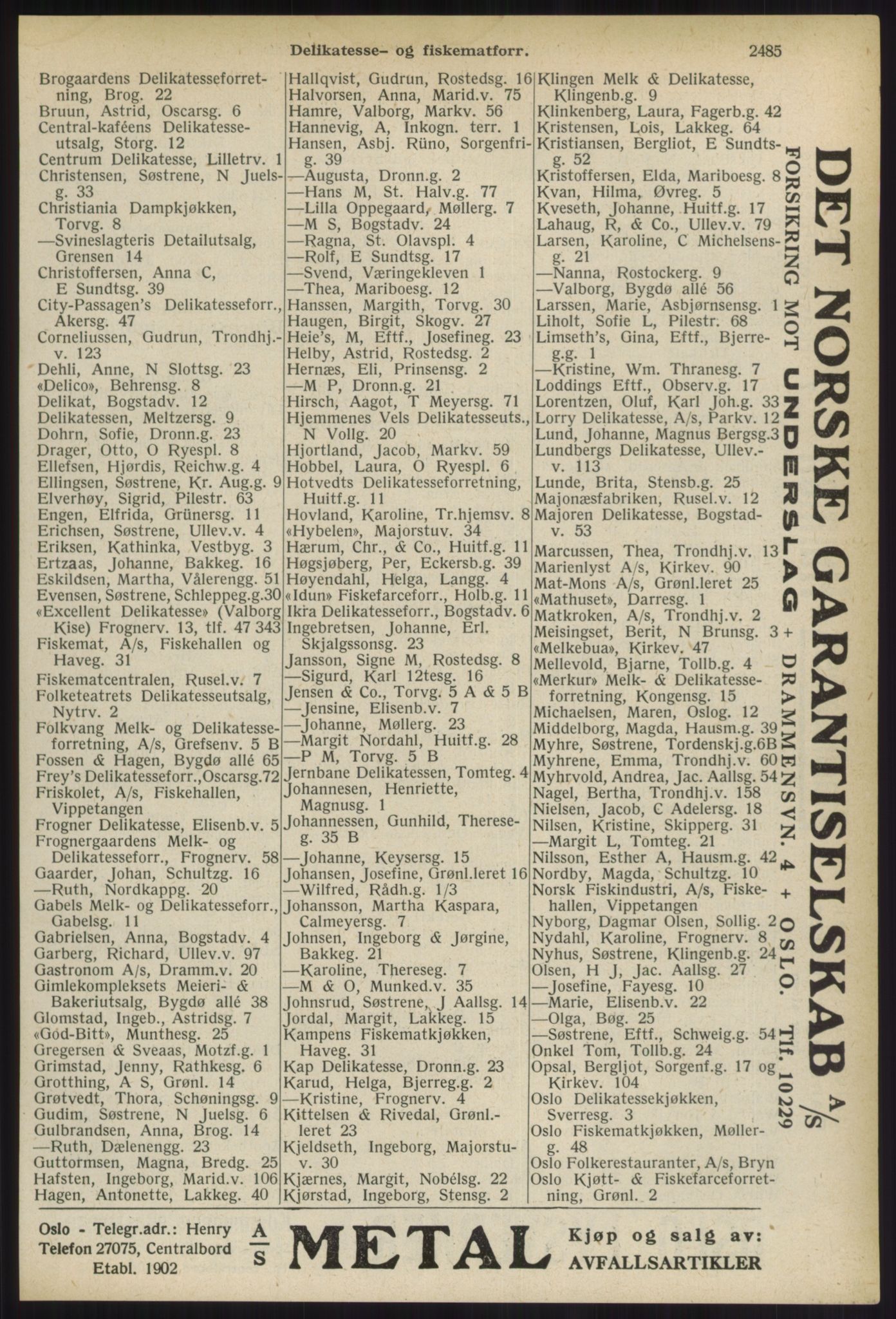 Kristiania/Oslo adressebok, PUBL/-, 1936, s. 2485