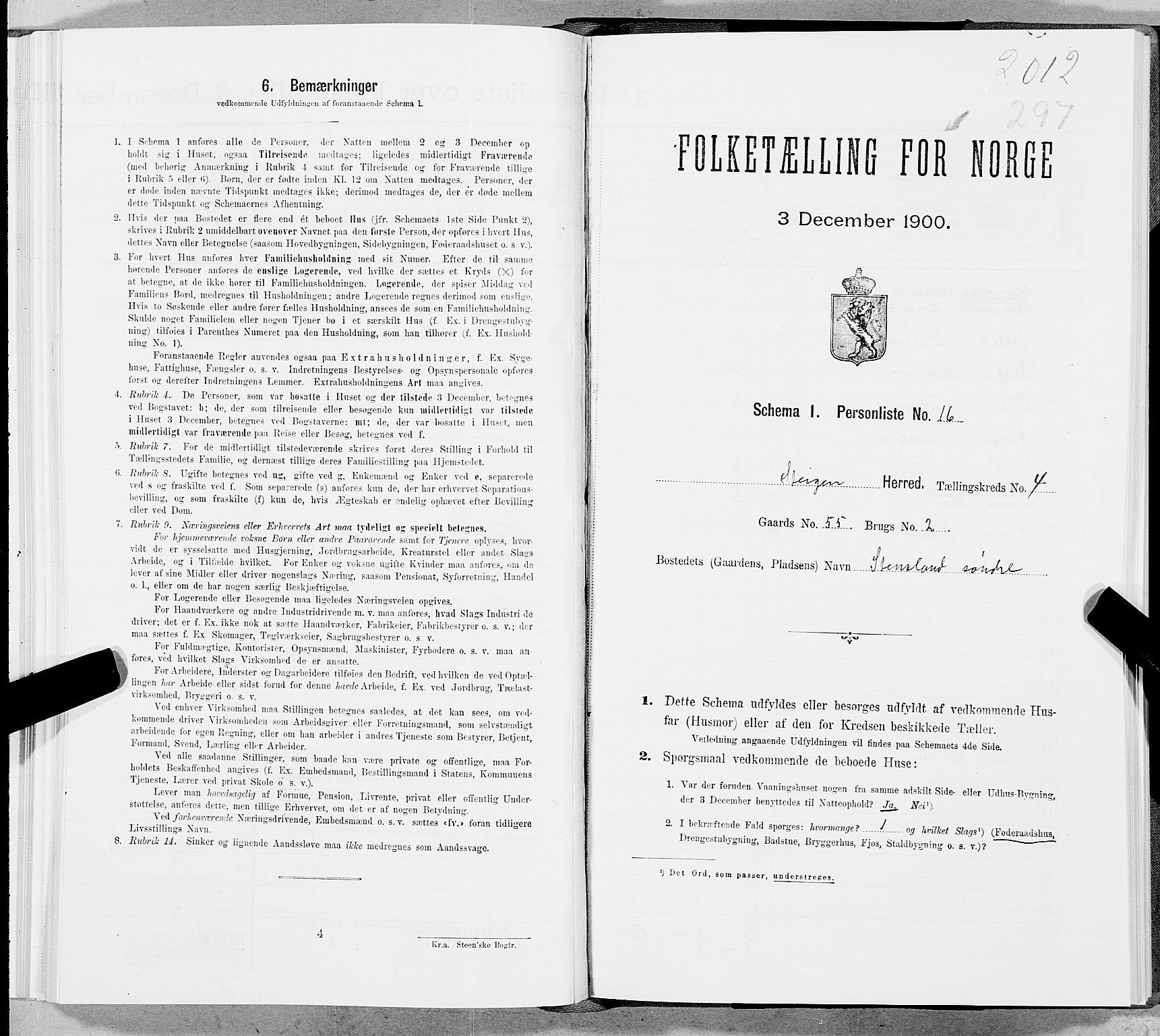 SAT, Folketelling 1900 for 1848 Steigen herred, 1900, s. 324
