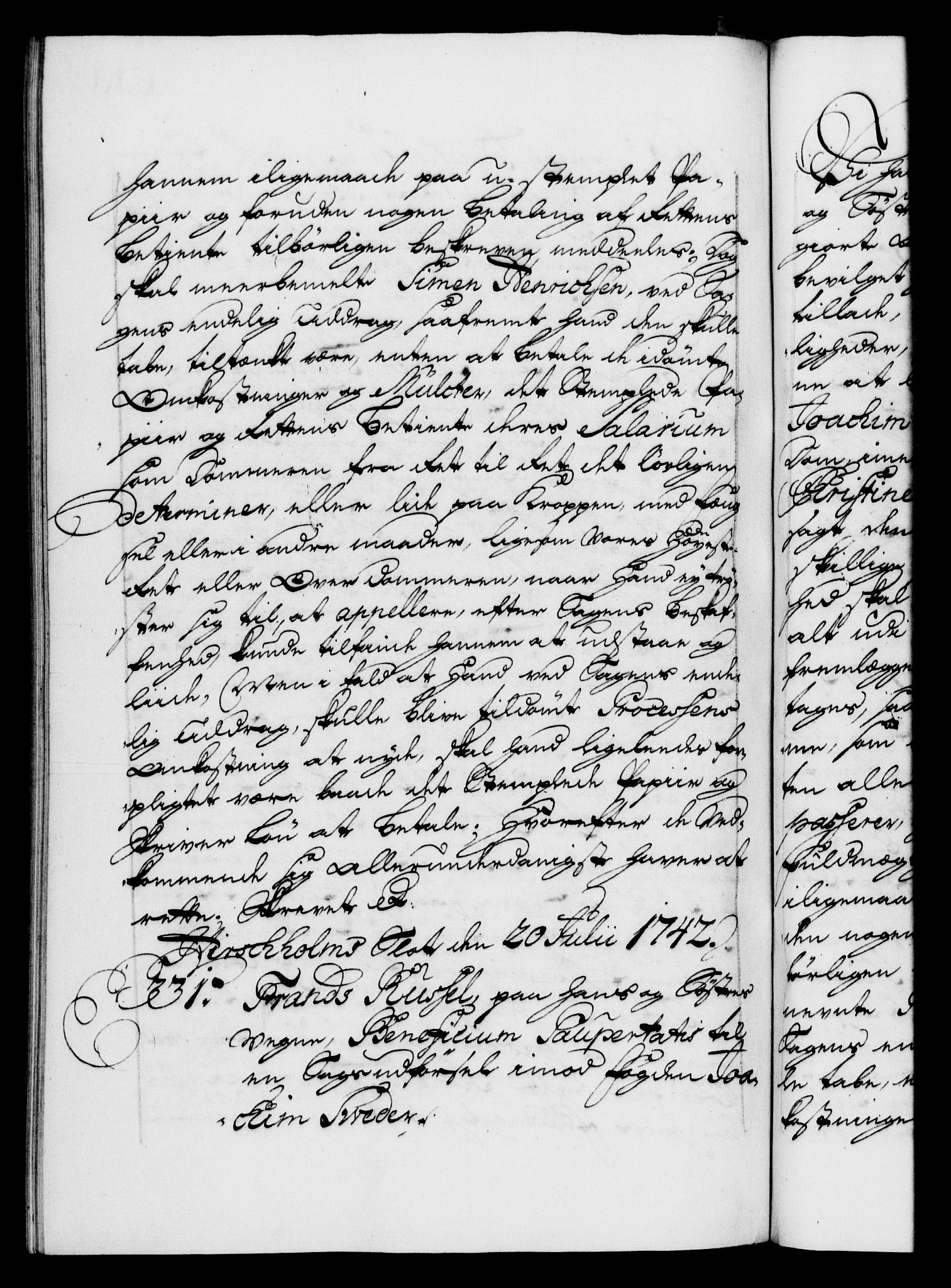Danske Kanselli 1572-1799, AV/RA-EA-3023/F/Fc/Fca/Fcaa/L0032: Norske registre, 1741-1742, s. 611b