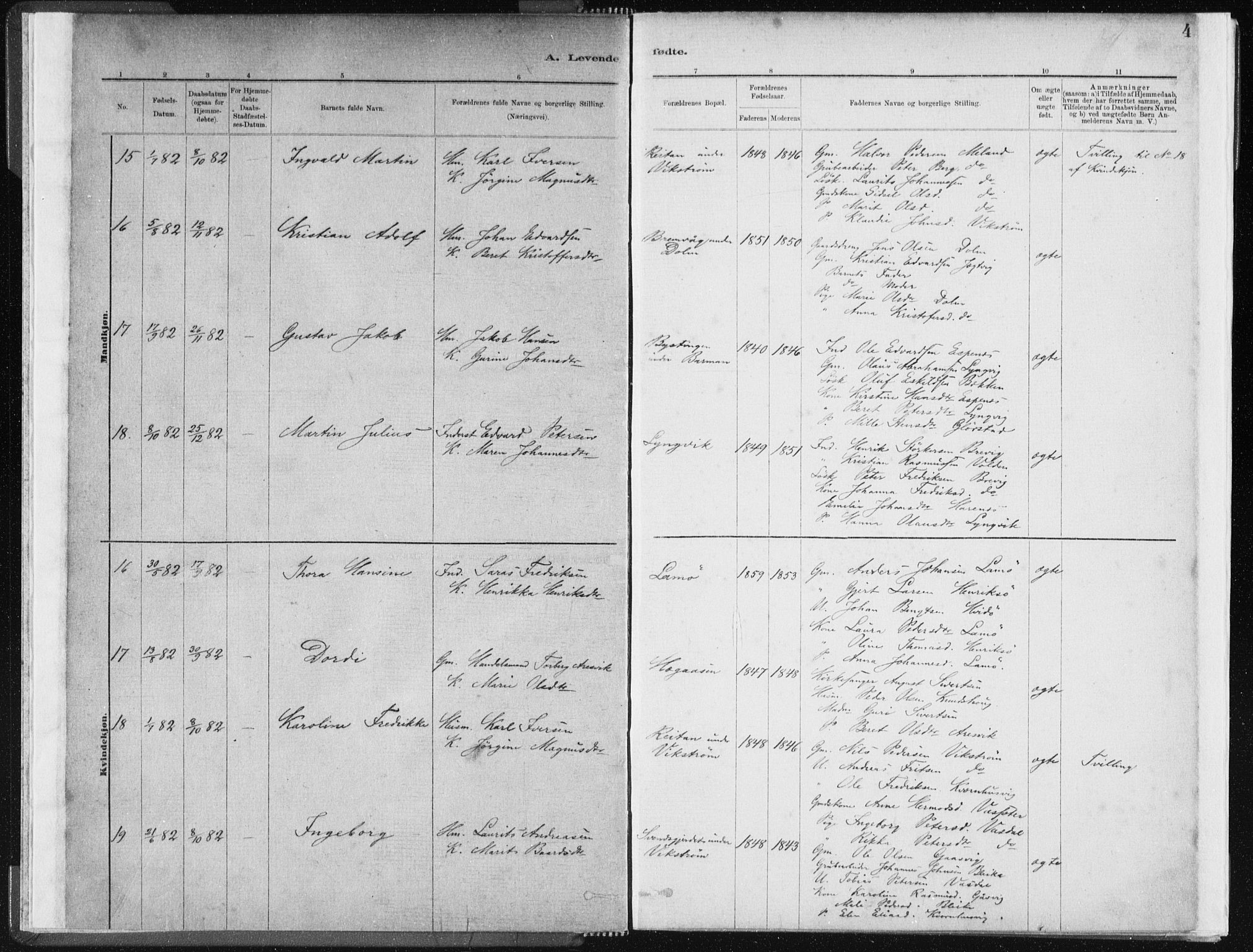 Ministerialprotokoller, klokkerbøker og fødselsregistre - Sør-Trøndelag, SAT/A-1456/634/L0533: Ministerialbok nr. 634A09, 1882-1901, s. 4