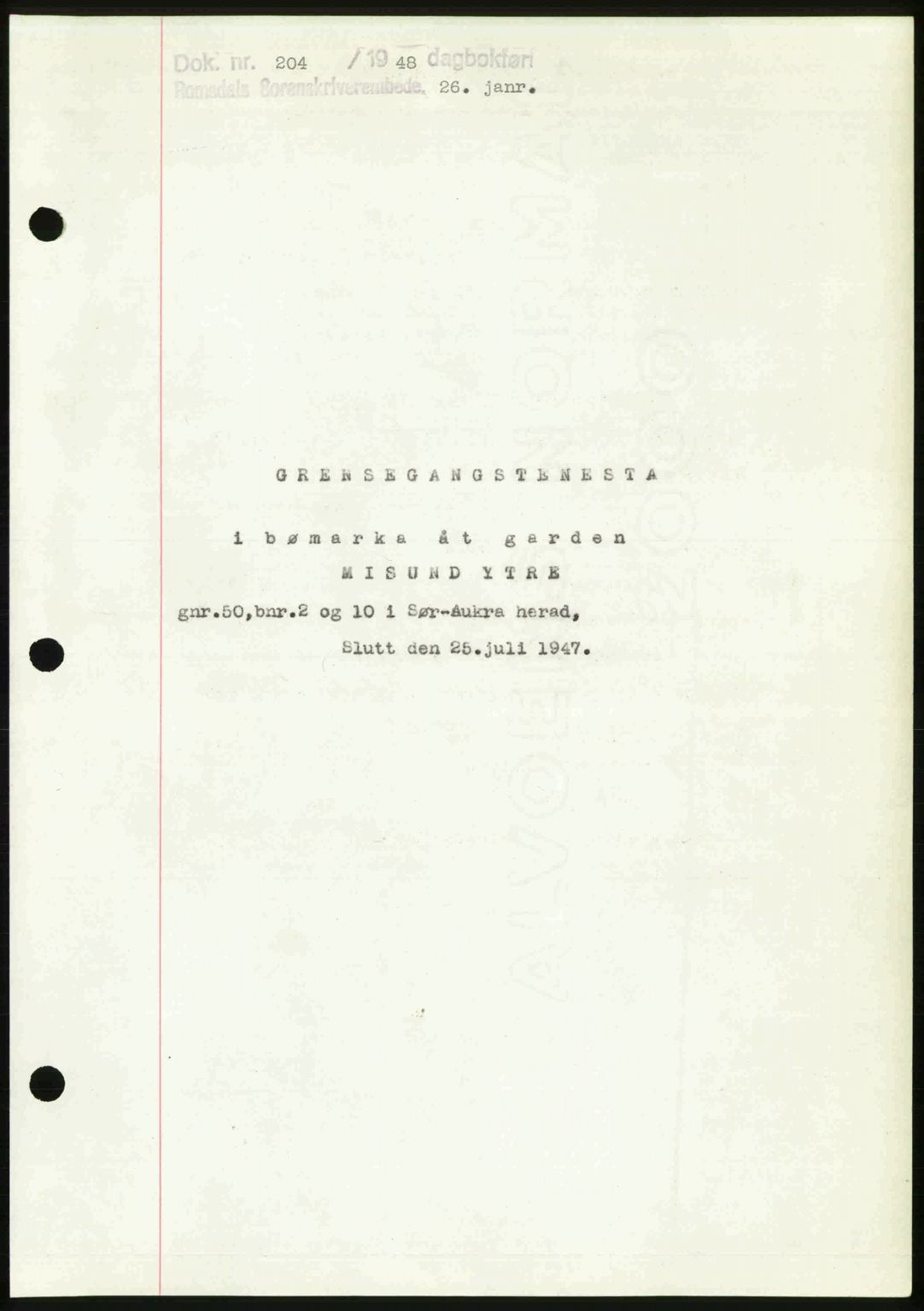 Romsdal sorenskriveri, SAT/A-4149/1/2/2C: Pantebok nr. A25, 1948-1948, Dagboknr: 204/1948