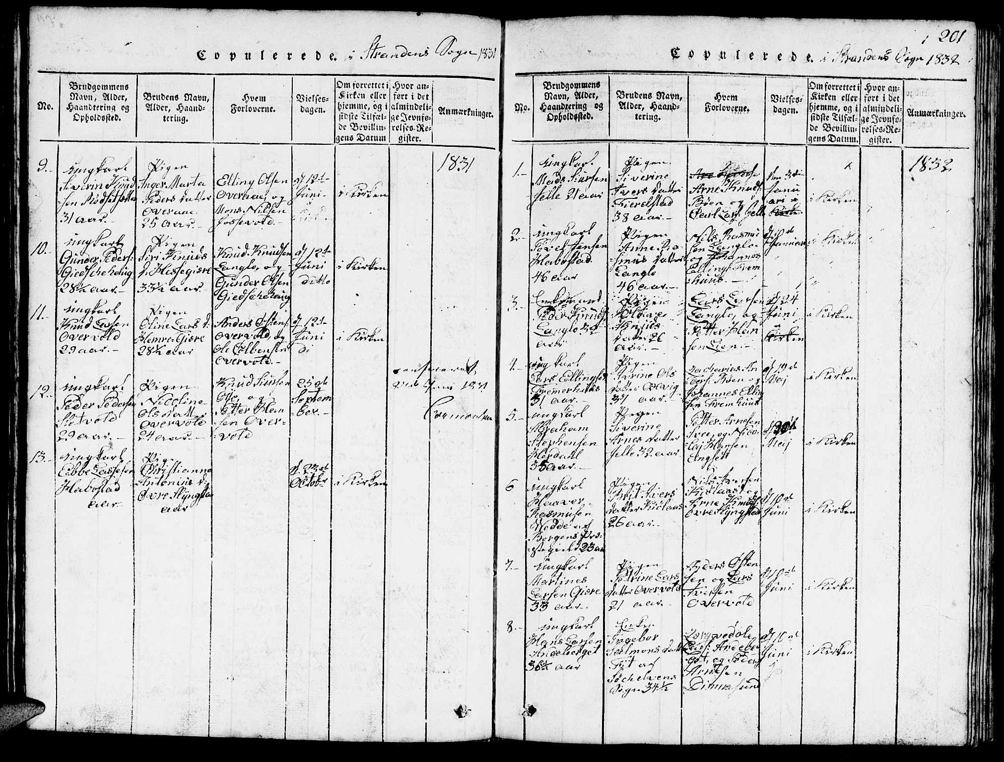 Ministerialprotokoller, klokkerbøker og fødselsregistre - Møre og Romsdal, SAT/A-1454/520/L0289: Klokkerbok nr. 520C01, 1817-1837, s. 201