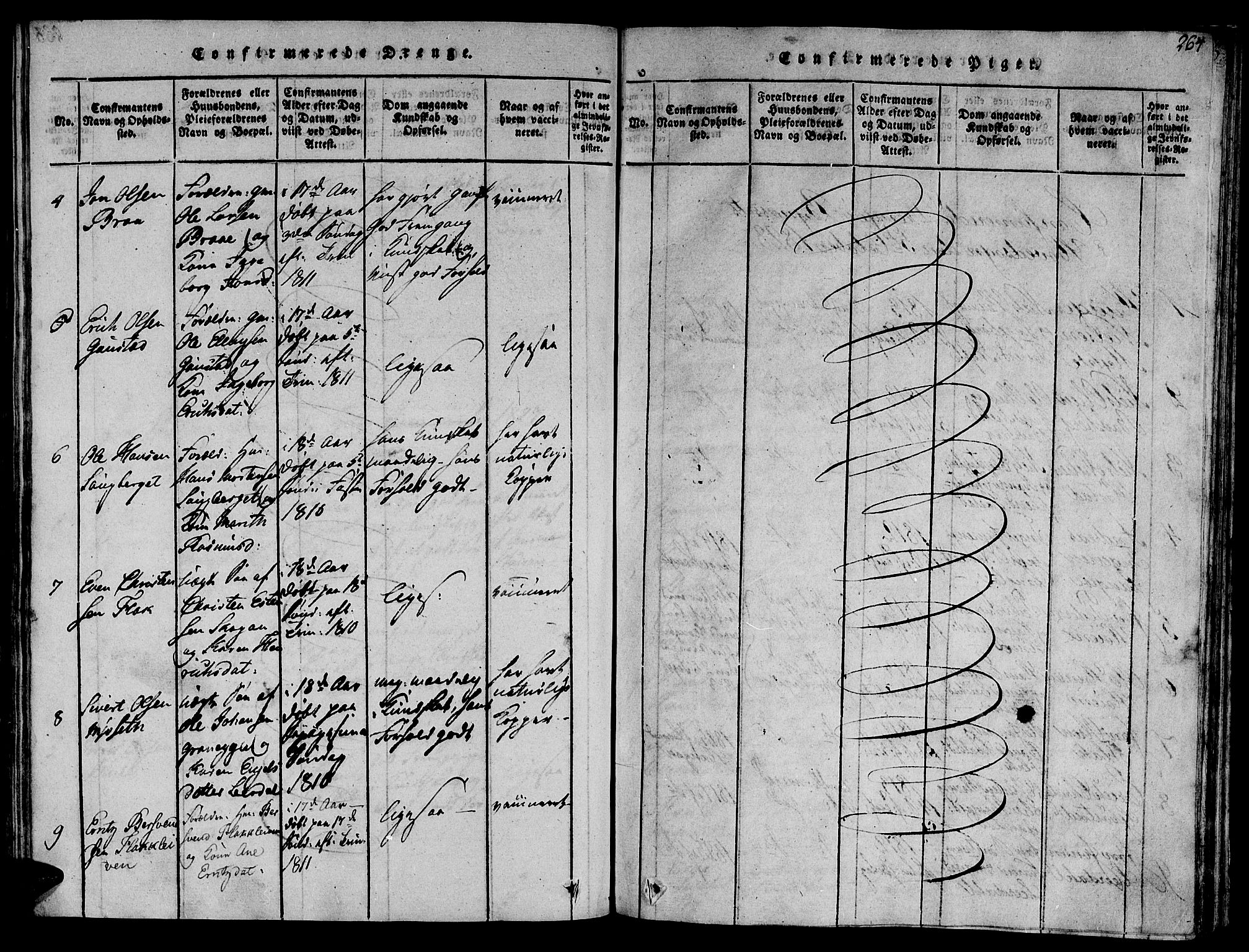 Ministerialprotokoller, klokkerbøker og fødselsregistre - Sør-Trøndelag, SAT/A-1456/612/L0372: Ministerialbok nr. 612A06 /1, 1816-1828, s. 264