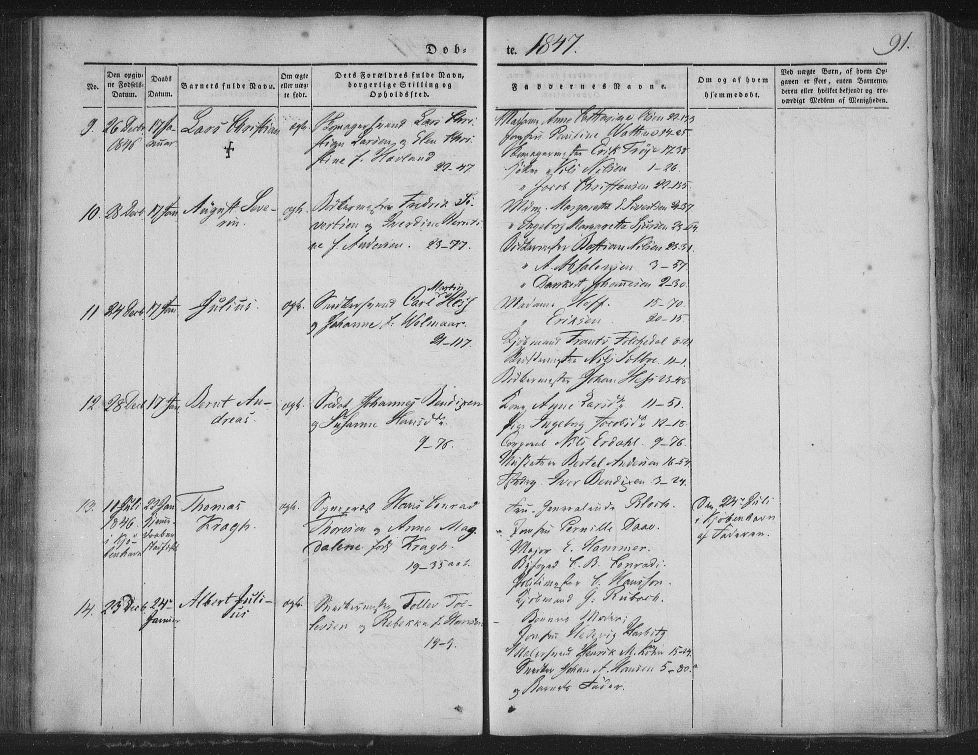 Korskirken sokneprestembete, SAB/A-76101/H/Haa/L0016: Ministerialbok nr. B 2, 1841-1851, s. 91