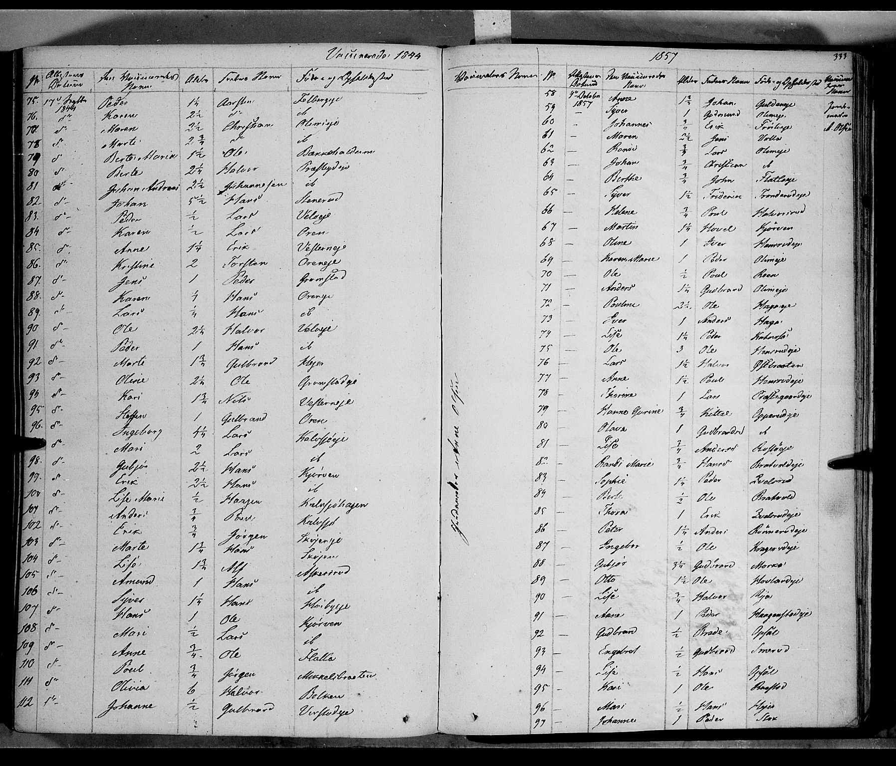 Jevnaker prestekontor, AV/SAH-PREST-116/H/Ha/Haa/L0006: Ministerialbok nr. 6, 1837-1857, s. 333