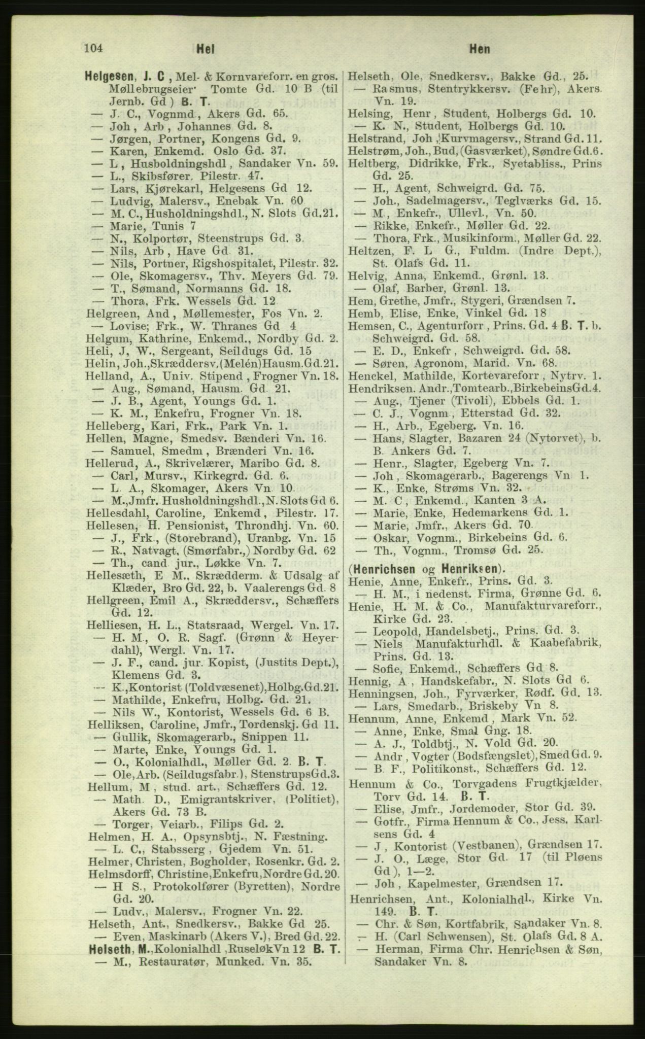 Kristiania/Oslo adressebok, PUBL/-, 1884, s. 104