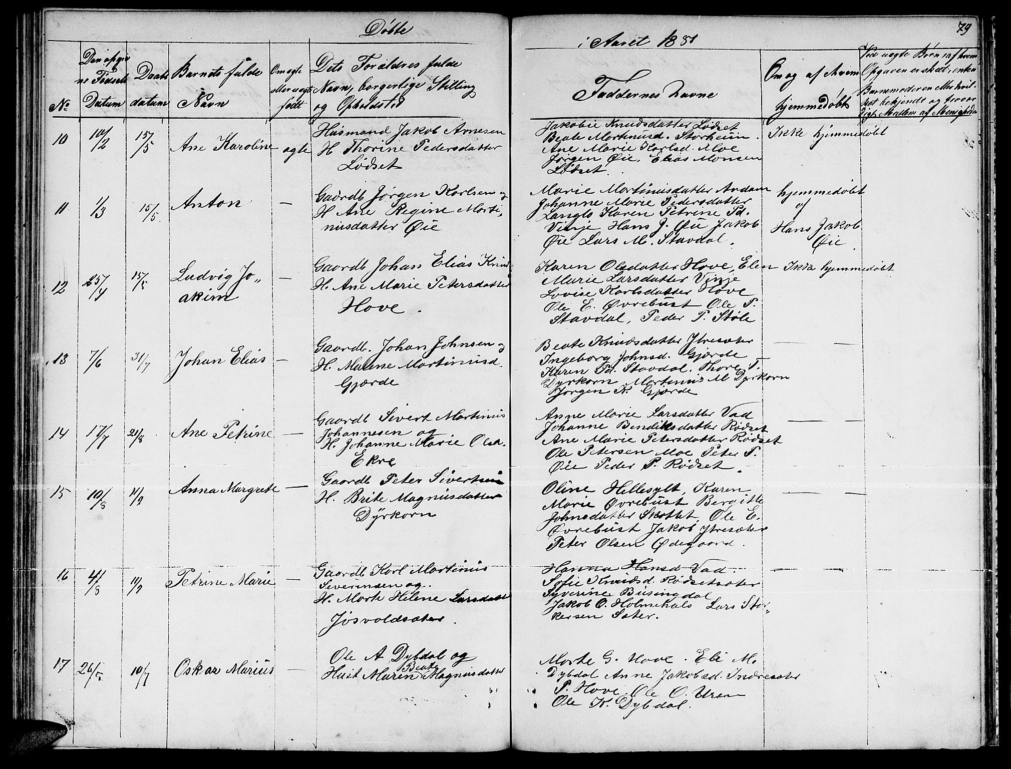 Ministerialprotokoller, klokkerbøker og fødselsregistre - Møre og Romsdal, SAT/A-1454/521/L0300: Klokkerbok nr. 521C01, 1854-1881, s. 79