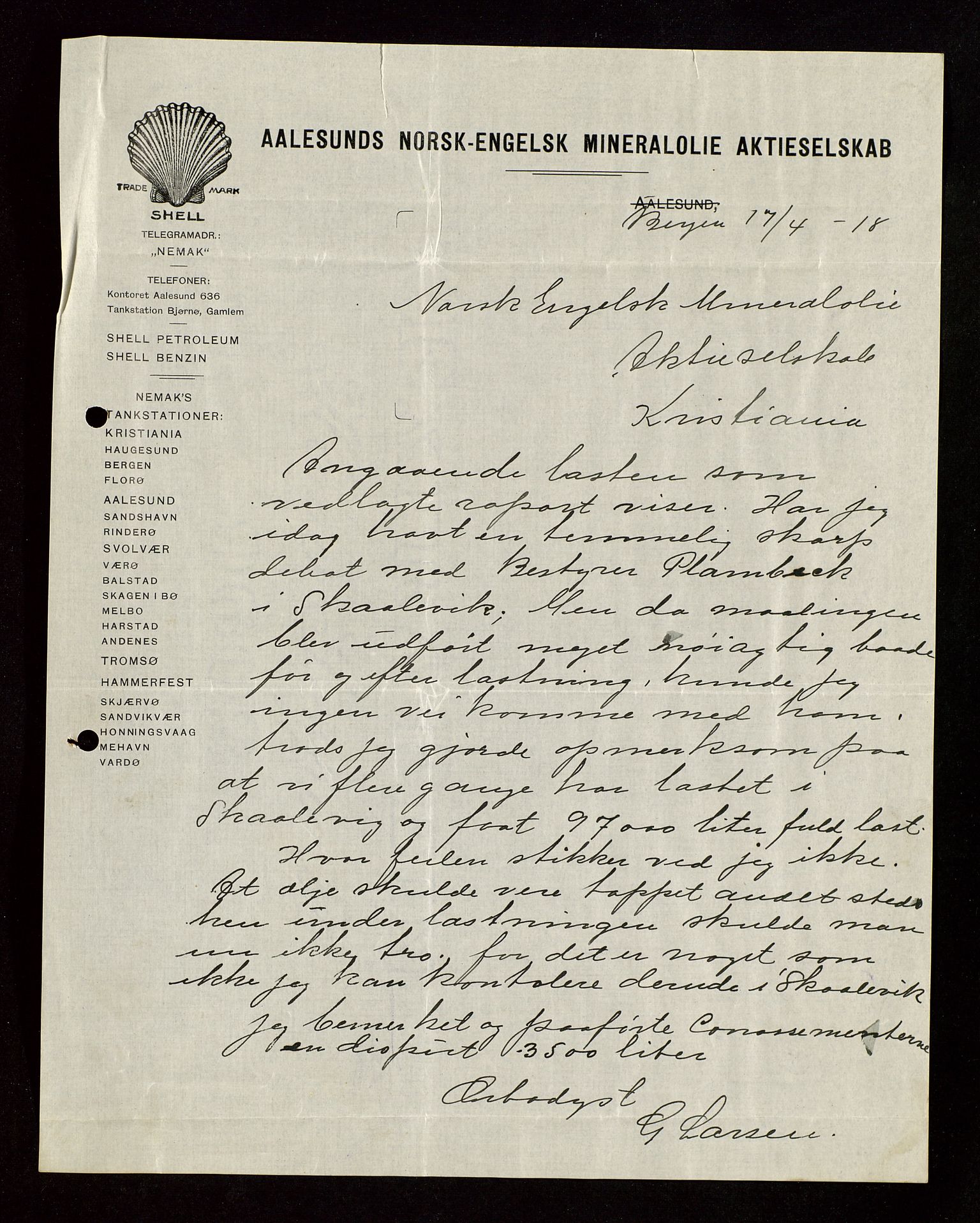 Pa 1521 - A/S Norske Shell, AV/SAST-A-101915/E/Ea/Eaa/L0003: Sjefskorrespondanse, 1918, s. 138