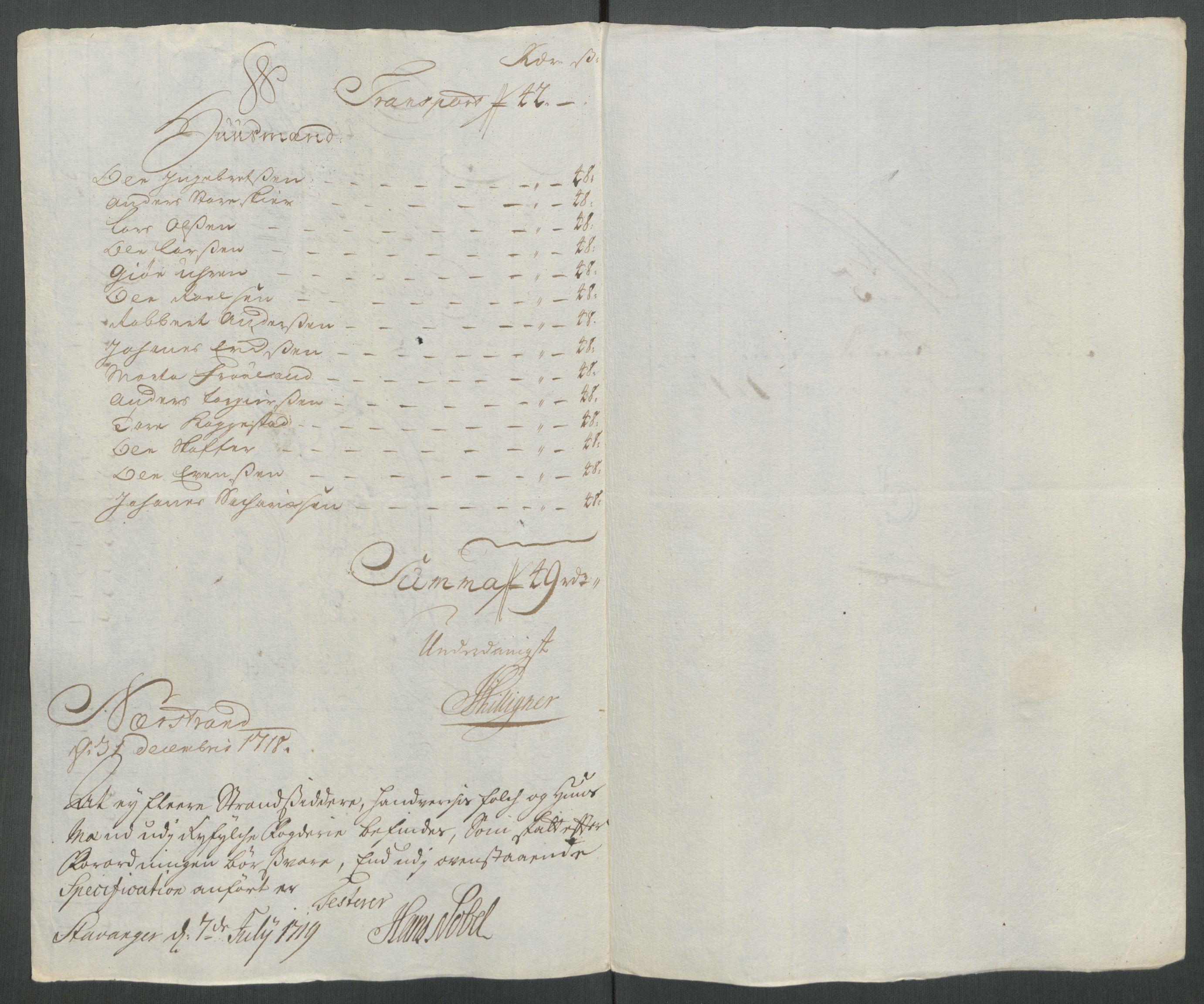 Rentekammeret inntil 1814, Reviderte regnskaper, Fogderegnskap, RA/EA-4092/R47/L2871: Fogderegnskap Ryfylke, 1718, s. 85