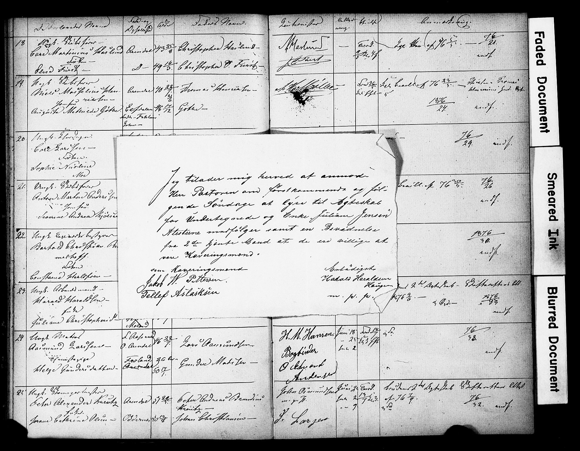 Arendal sokneprestkontor, Trefoldighet, AV/SAK-1111-0040/F/Fe/L0003: Lysningsprotokoll nr. A VI 3, 1872-1879