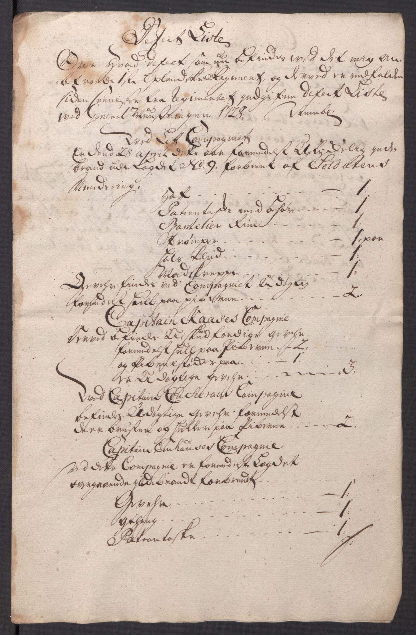 Kommanderende general (KG I) med Det norske krigsdirektorium, AV/RA-EA-5419/B/L0010: Kommanderende generals konsepter og kopibok, 1728-1730, s. 663