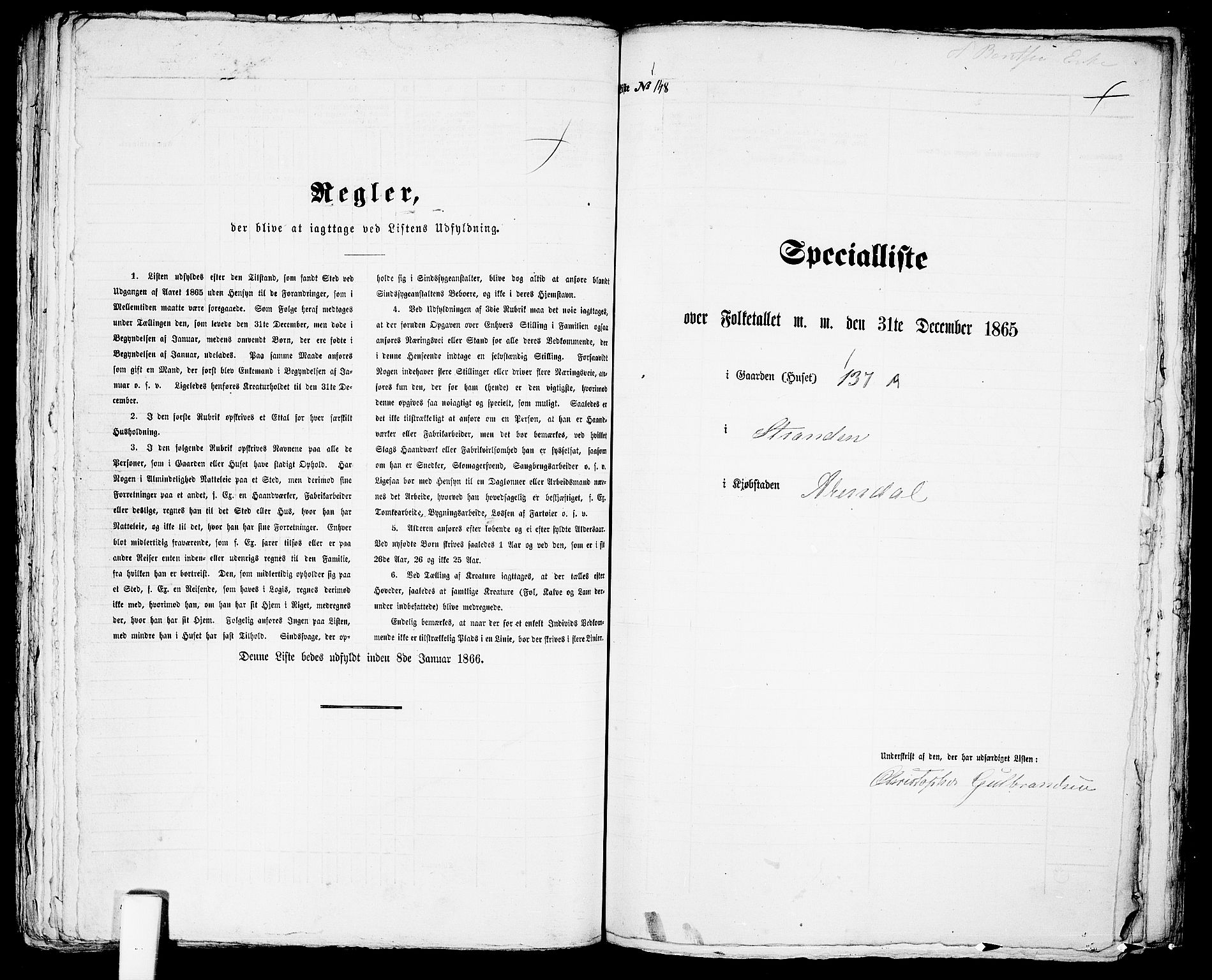 RA, Folketelling 1865 for 0903P Arendal prestegjeld, 1865, s. 301