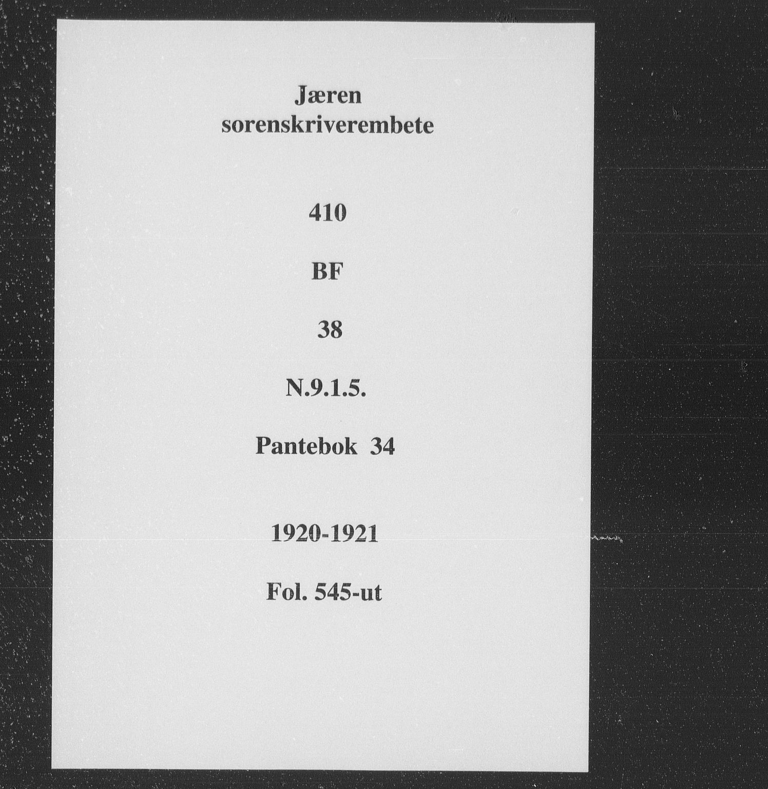 Jæren sorenskriveri, SAST/A-100310/01/4/41/41BF/L0038: Pantebok nr. 34b, 1920-1921