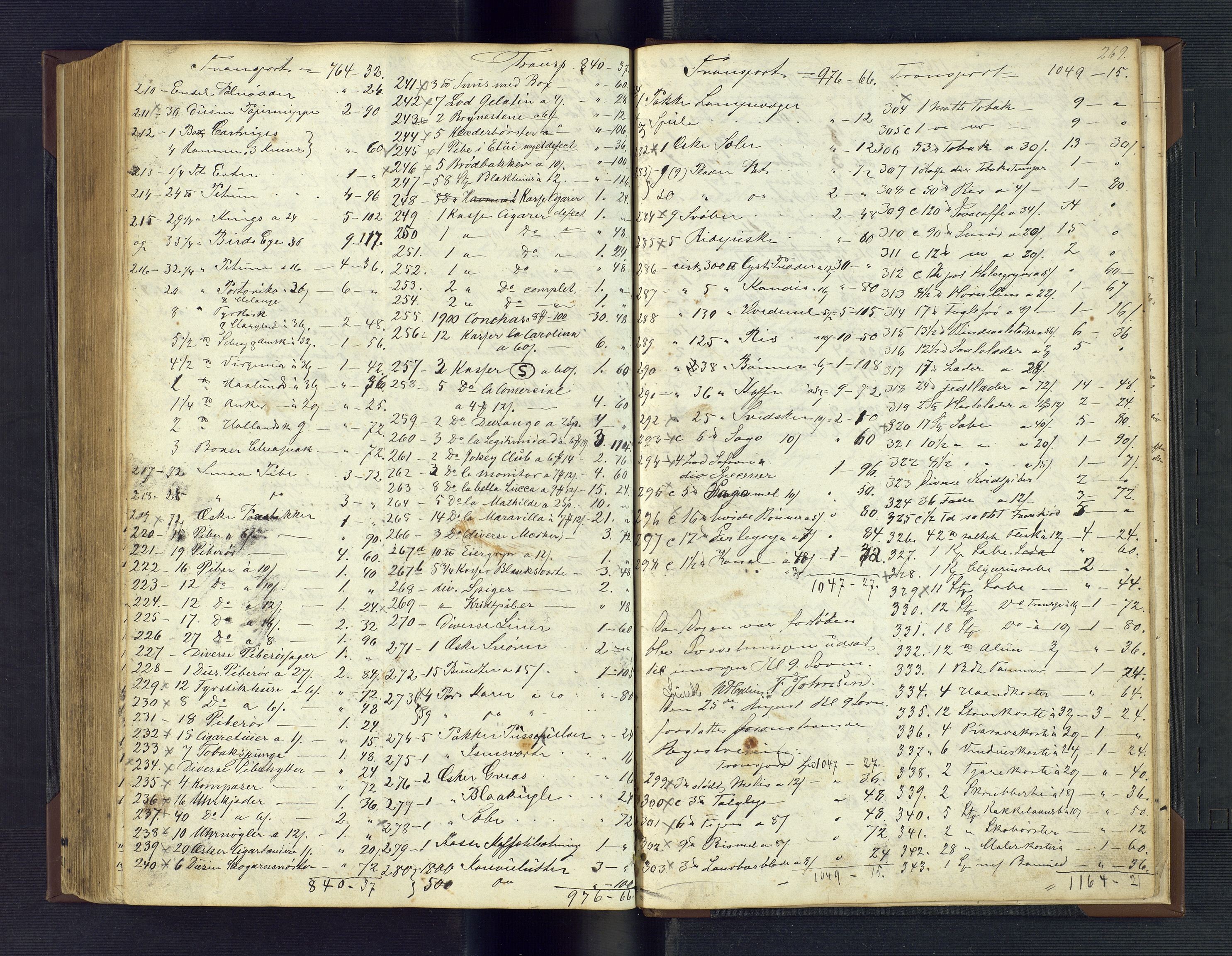 Grimstad byfogd, AV/SAK-1222-0003/H/Hc/L0003: Skifteprotokoll nr. 3  m/ register, 1860-1874, s. 269