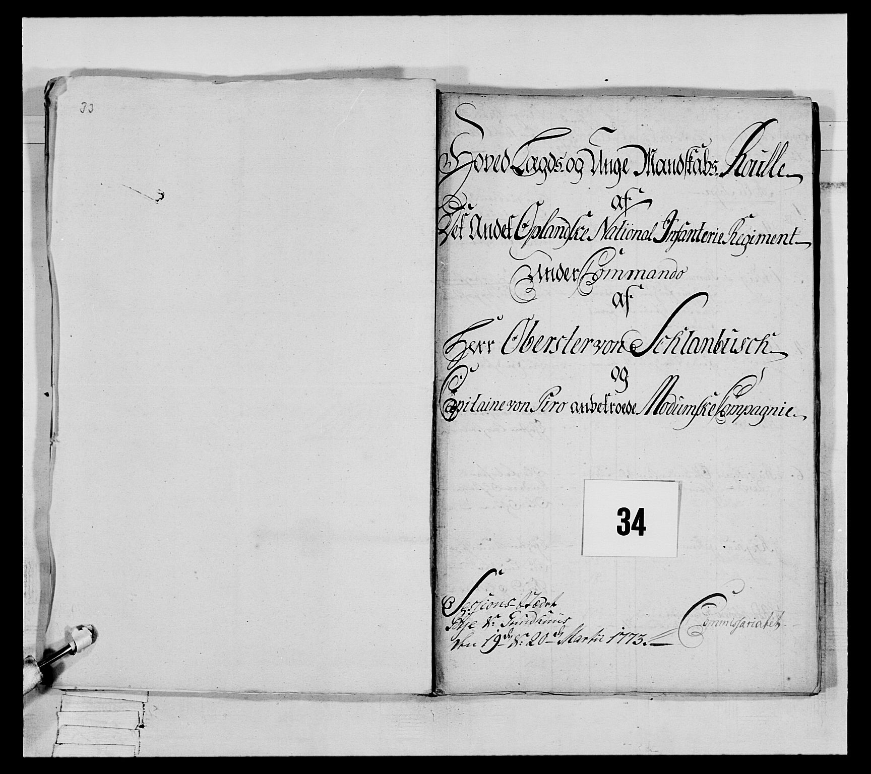 Generalitets- og kommissariatskollegiet, Det kongelige norske kommissariatskollegium, AV/RA-EA-5420/E/Eh/L0063: 2. Opplandske nasjonale infanteriregiment, 1773, s. 544