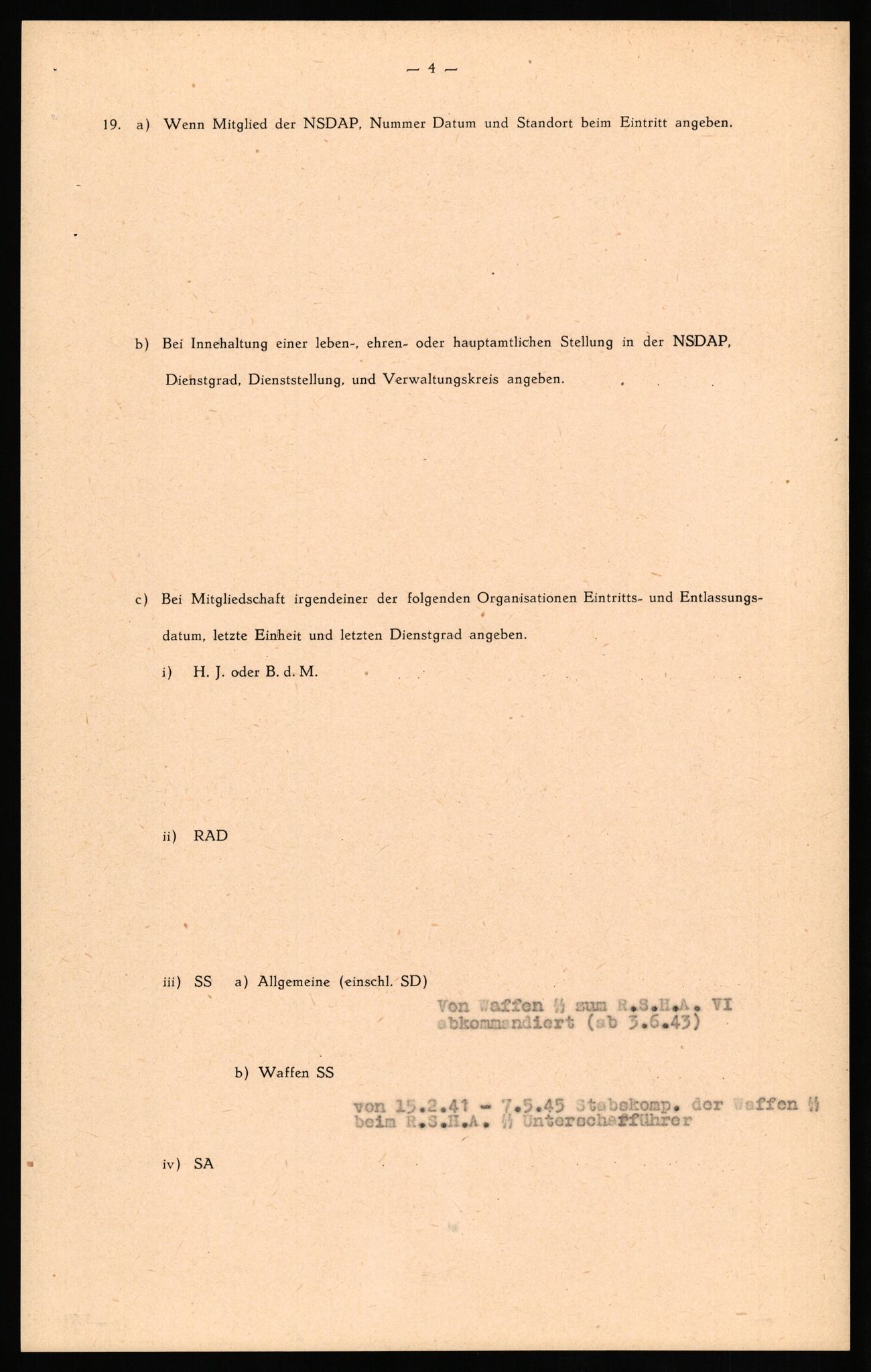 Forsvaret, Forsvarets overkommando II, AV/RA-RAFA-3915/D/Db/L0027: CI Questionaires. Tyske okkupasjonsstyrker i Norge. Tyskere., 1945-1946, s. 84