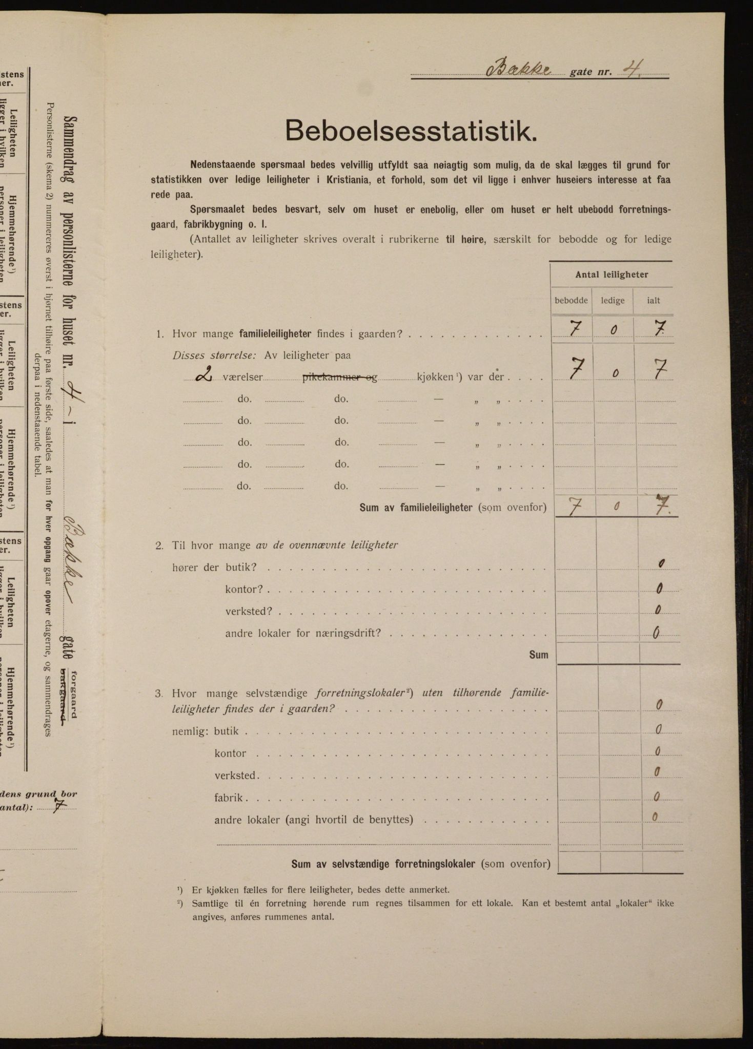 OBA, Kommunal folketelling 1.2.1912 for Kristiania, 1912, s. 3385