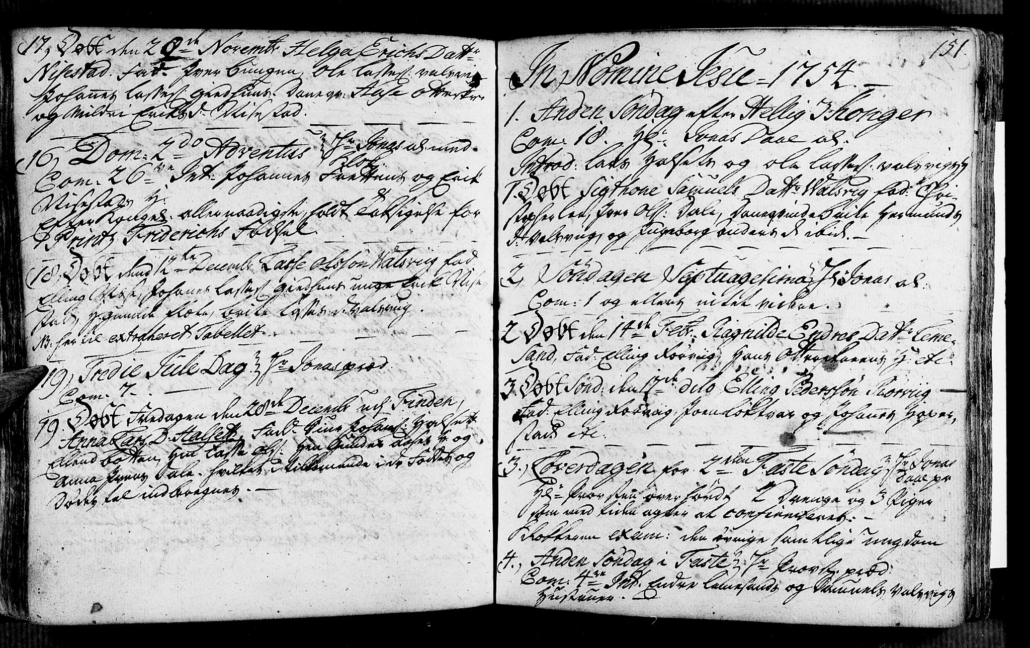 Vik sokneprestembete, SAB/A-81501: Ministerialbok nr. A 2 /2, 1740-1756, s. 151