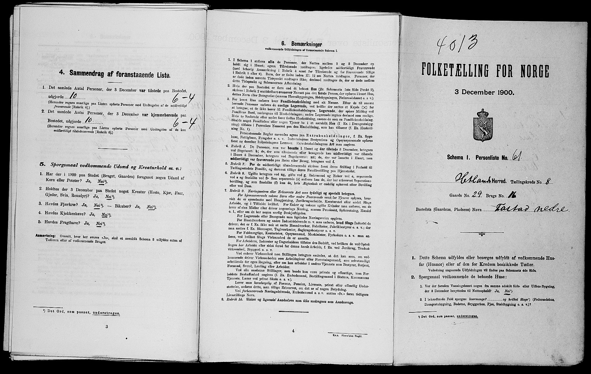 SAST, Folketelling 1900 for 1126 Hetland herred, 1900, s. 1212