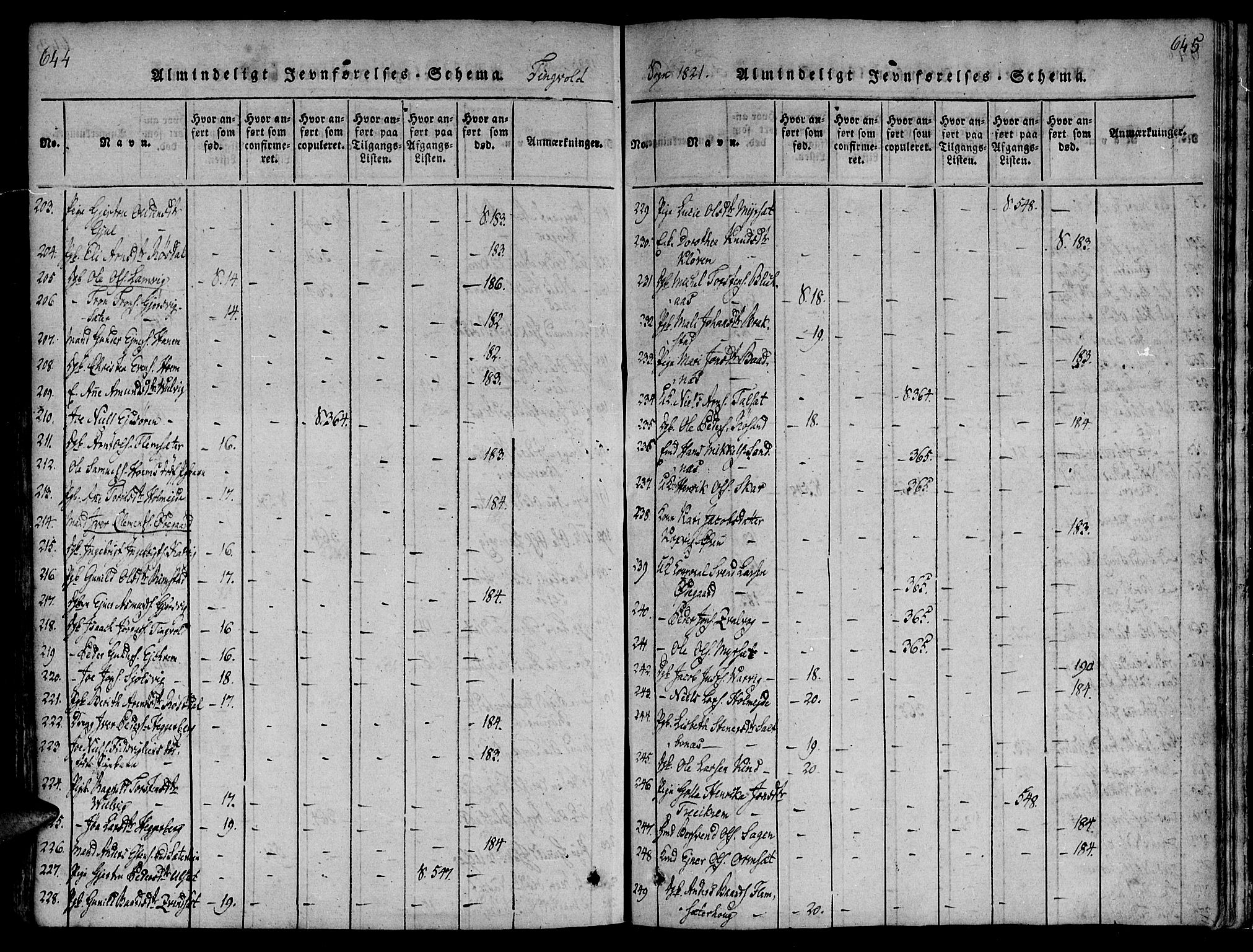 Ministerialprotokoller, klokkerbøker og fødselsregistre - Møre og Romsdal, AV/SAT-A-1454/586/L0982: Ministerialbok nr. 586A08, 1819-1829, s. 644-645