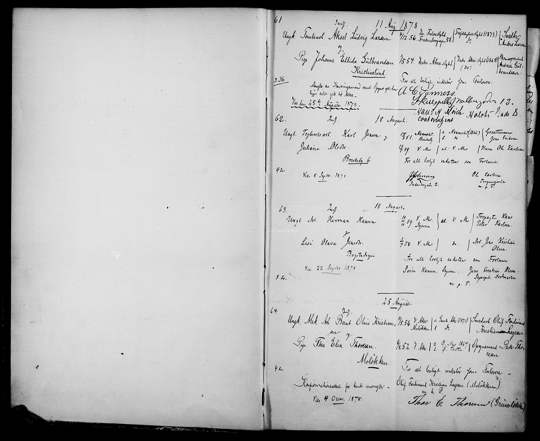 Vestre Aker prestekontor Kirkebøker, AV/SAO-A-10025/H/Ha/L0002: Lysningsprotokoll nr. 2, 1878-1898