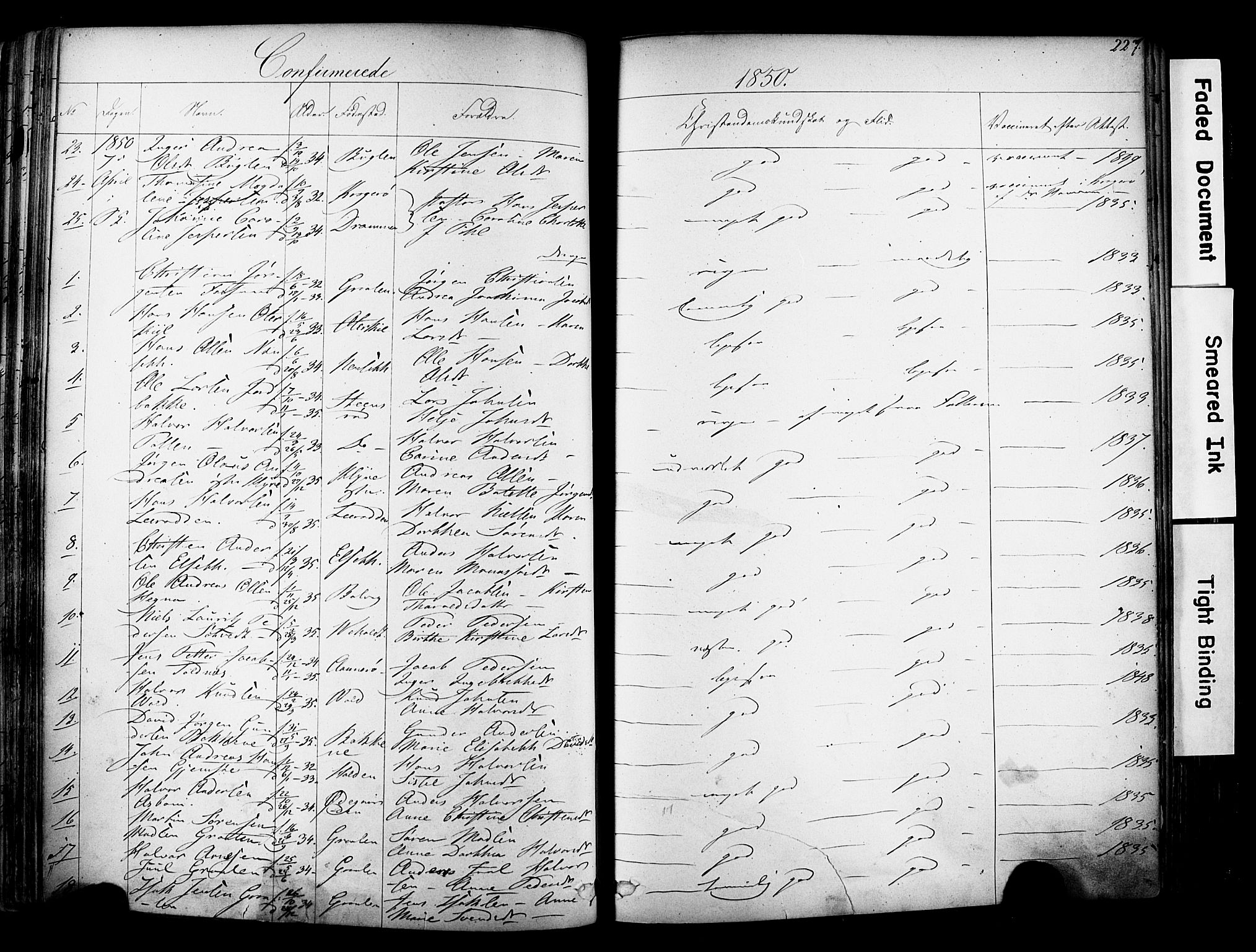 Solum kirkebøker, AV/SAKO-A-306/F/Fa/L0006: Ministerialbok nr. I 6, 1844-1855, s. 227