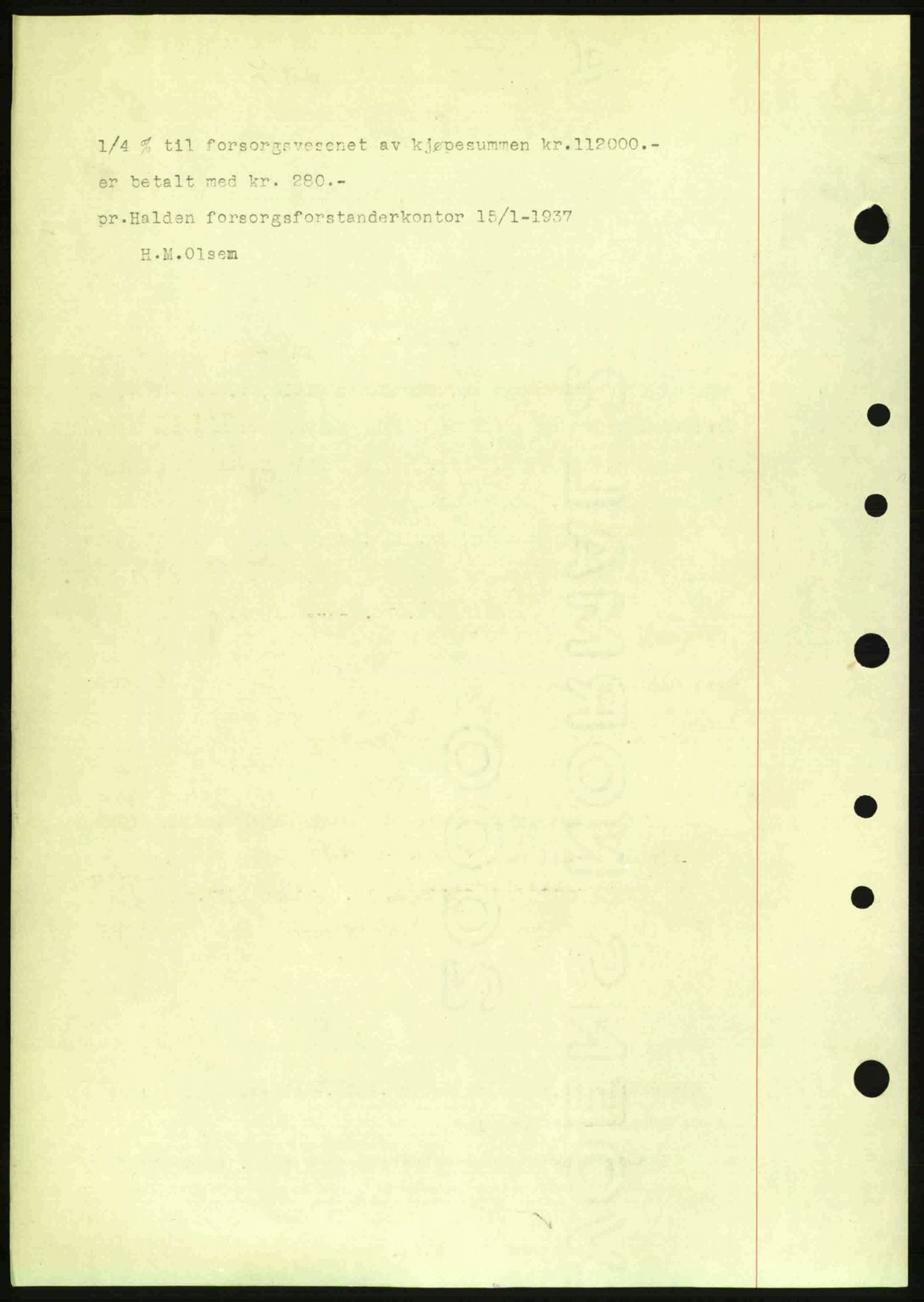 Idd og Marker sorenskriveri, AV/SAO-A-10283/G/Gb/Gbb/L0001: Pantebok nr. A1, 1936-1937, Dagboknr: 42/1937