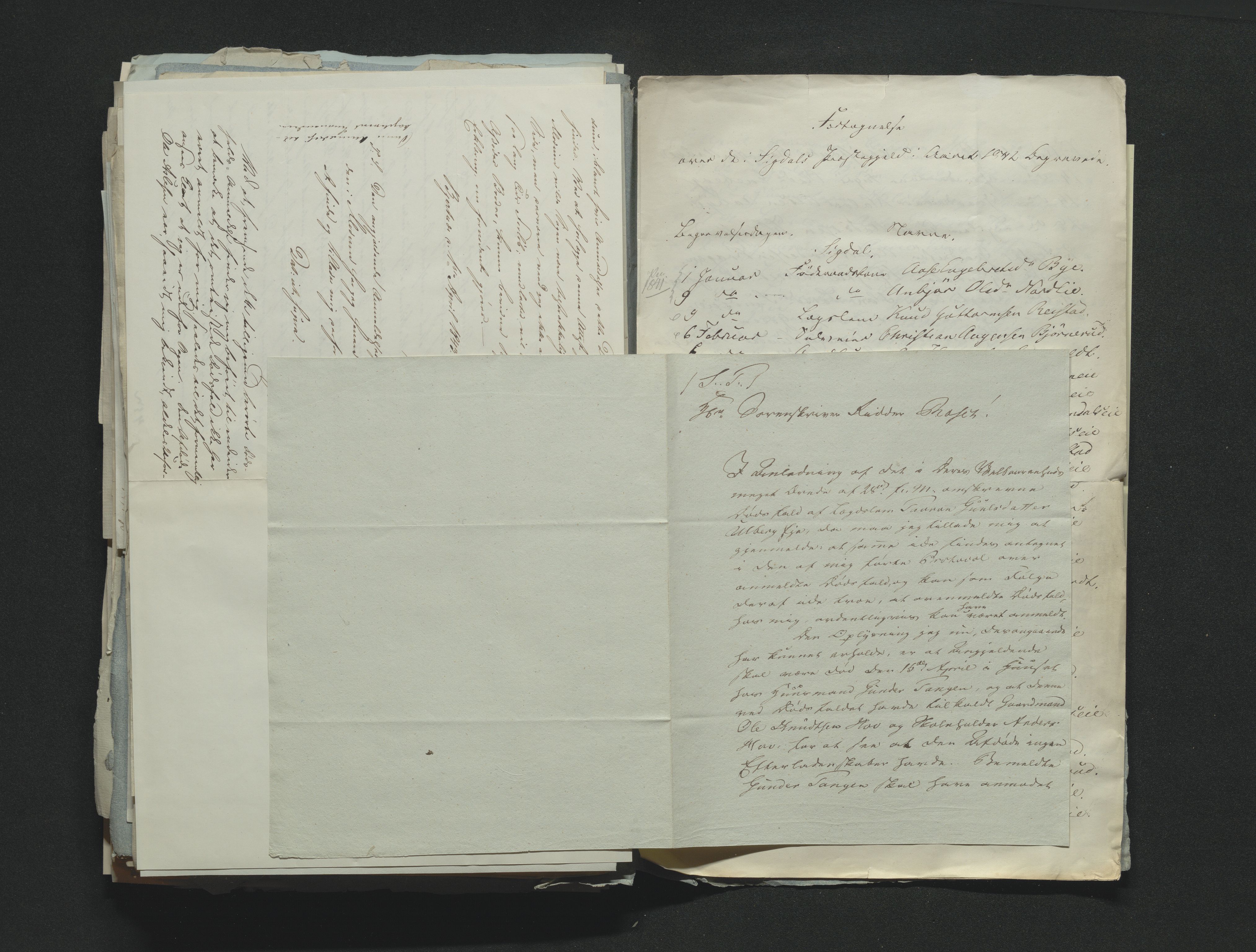 Eiker, Modum og Sigdal sorenskriveri, AV/SAKO-A-123/H/Ha/Hab/L0006: Dødsfallsmeldinger, 1841-1845