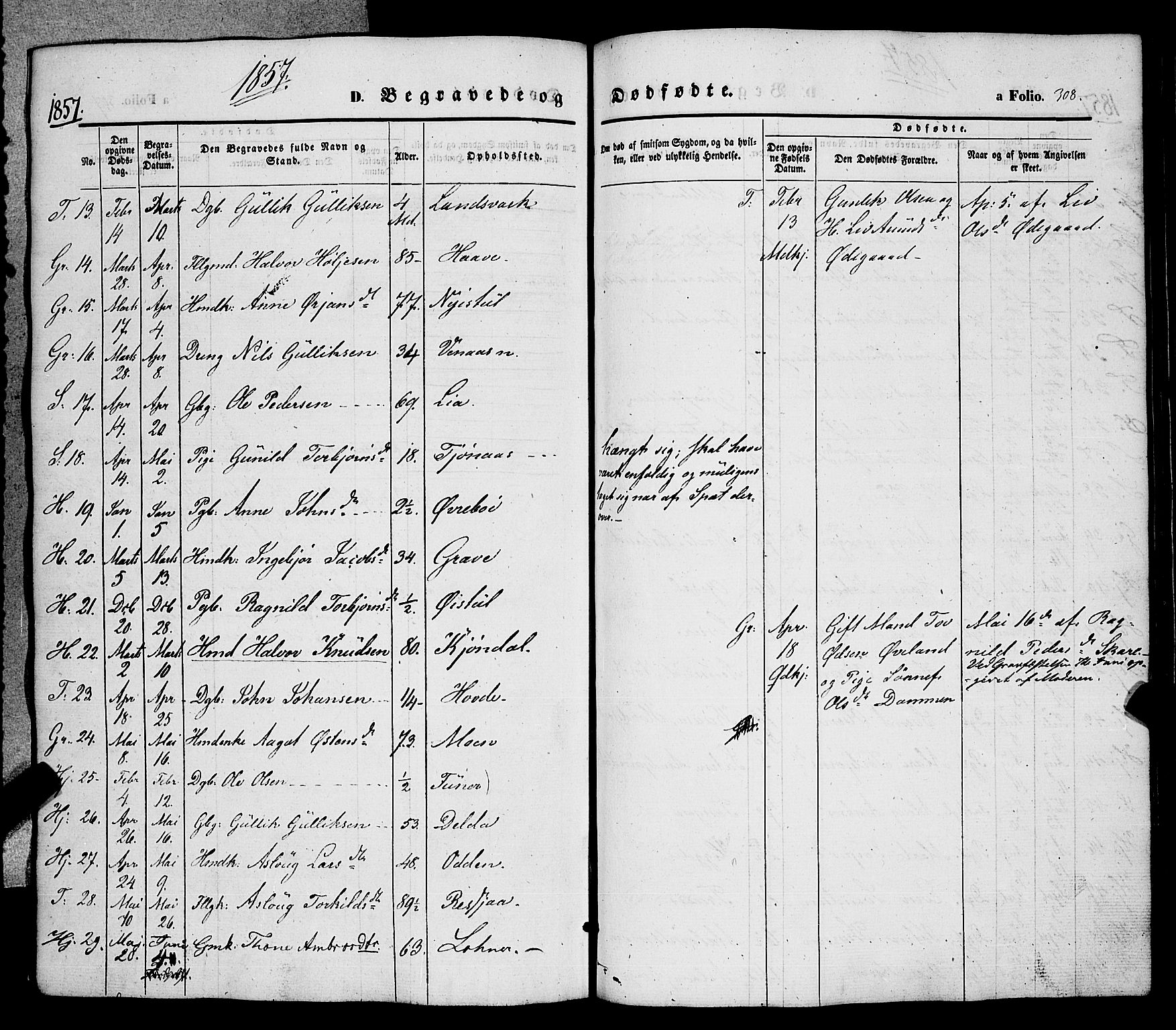 Hjartdal kirkebøker, SAKO/A-270/F/Fa/L0008: Ministerialbok nr. I 8, 1844-1859, s. 308