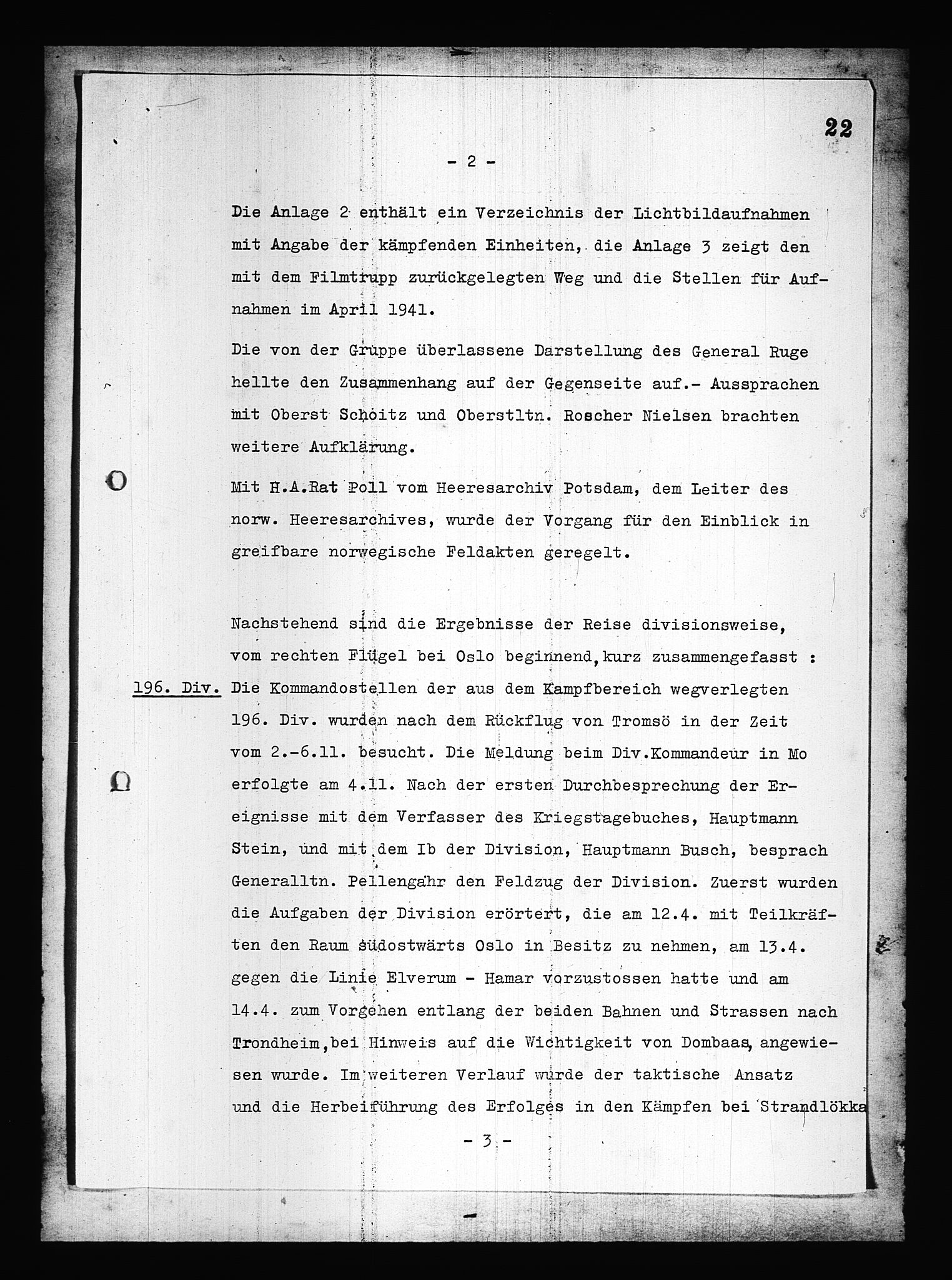 Documents Section, AV/RA-RAFA-2200/V/L0084: Amerikansk mikrofilm "Captured German Documents".
Box No. 723.  FKA jnr. 615/1954., 1940, s. 123