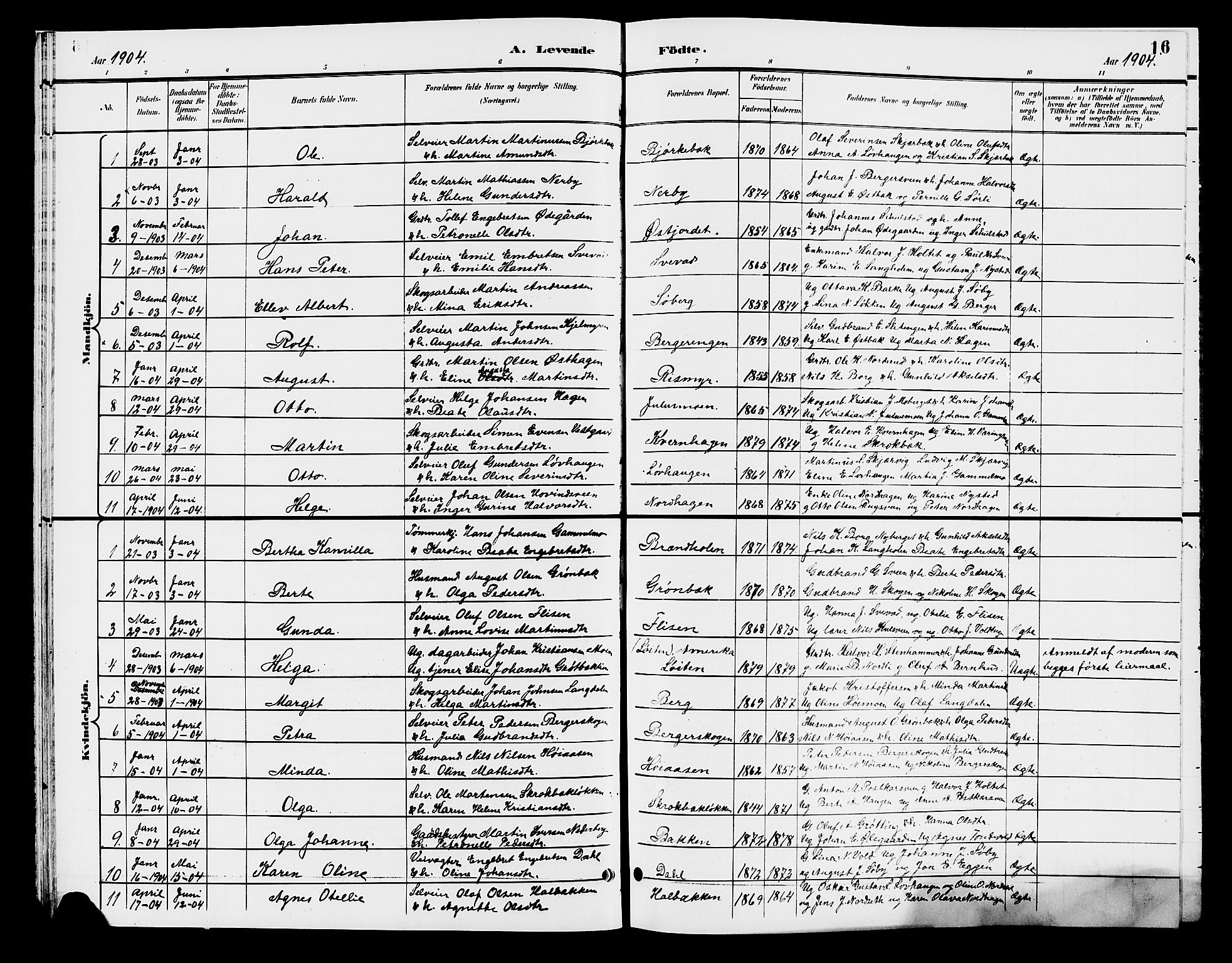 Elverum prestekontor, AV/SAH-PREST-044/H/Ha/Hab/L0007: Klokkerbok nr. 7, 1896-1914, s. 16