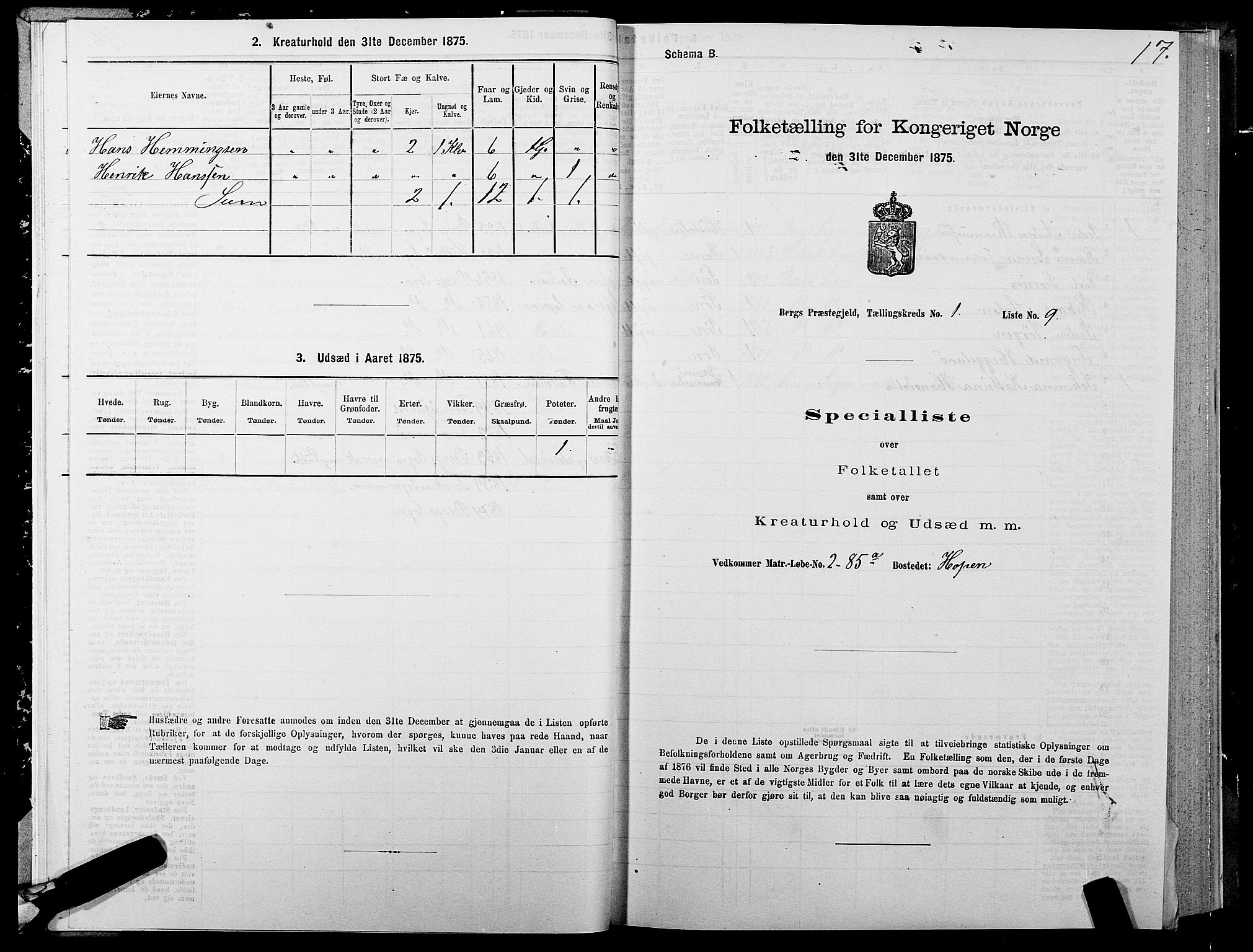 SATØ, Folketelling 1875 for 1929P Berg prestegjeld, 1875, s. 1017