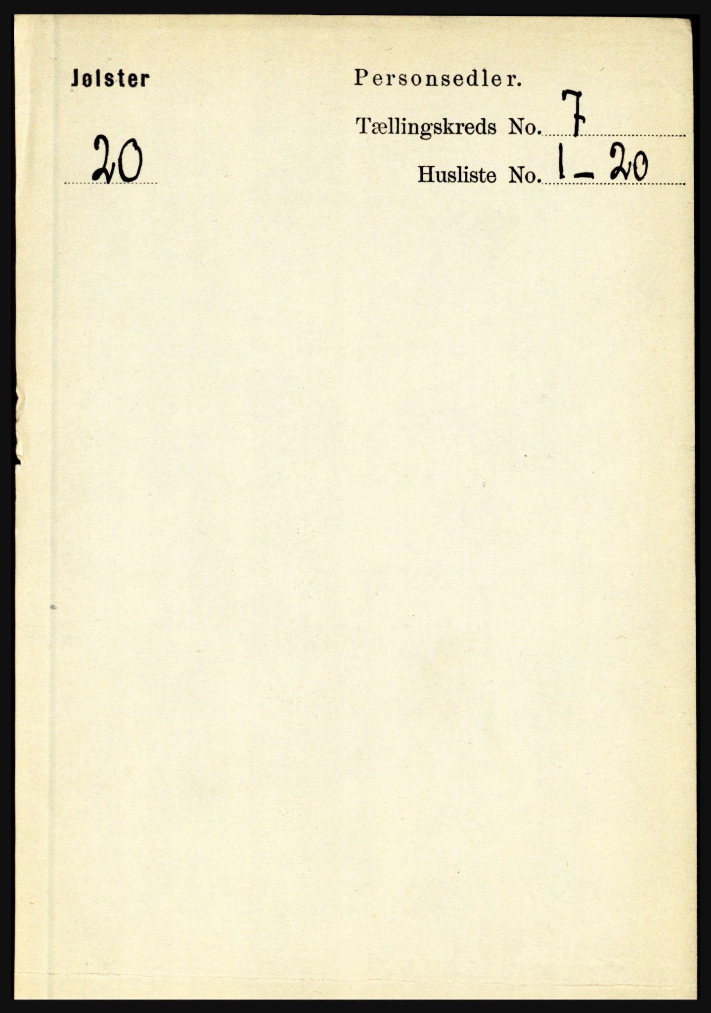 RA, Folketelling 1891 for 1431 Jølster herred, 1891, s. 2454