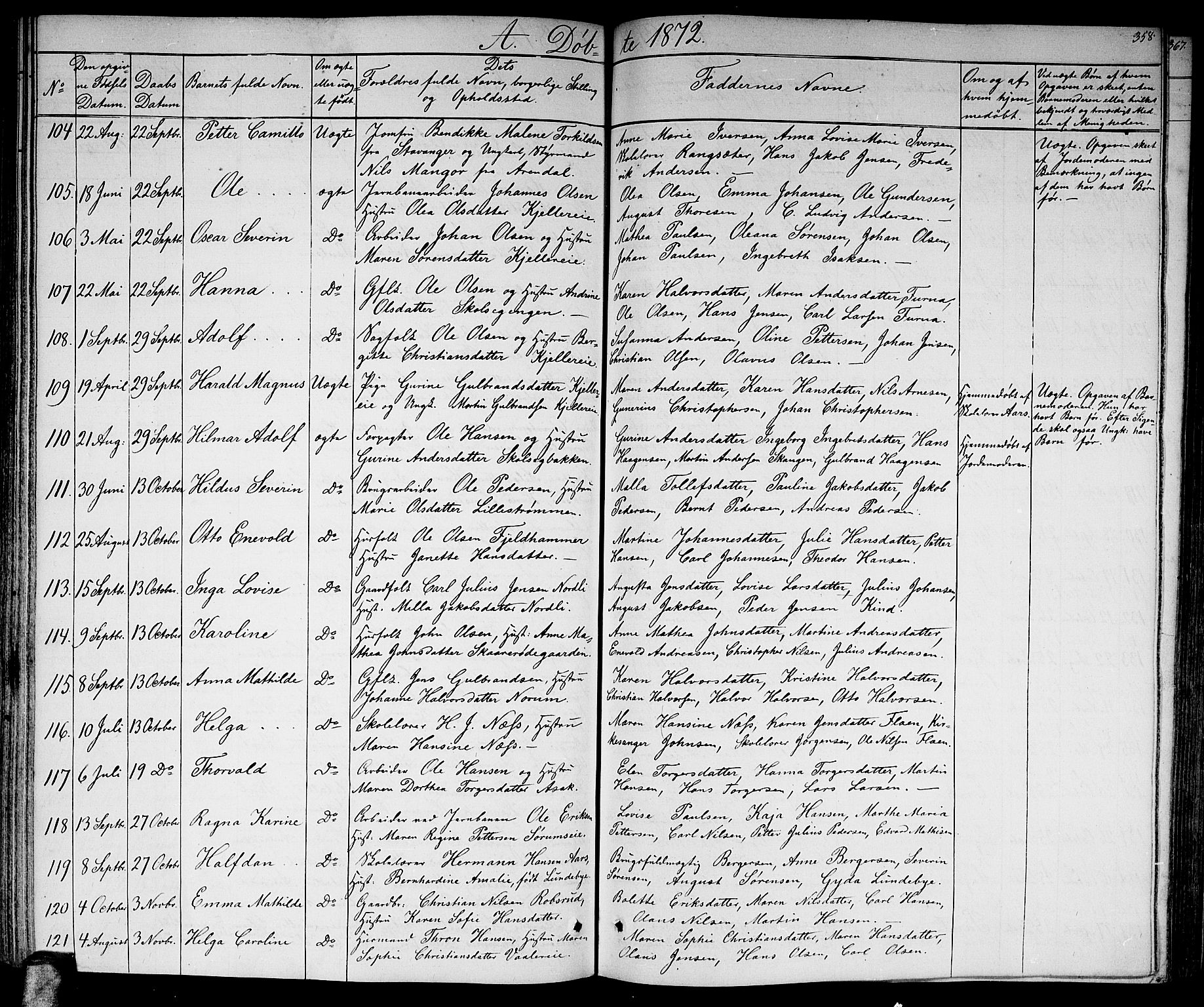 Skedsmo prestekontor Kirkebøker, AV/SAO-A-10033a/G/Ga/L0002: Klokkerbok nr. I 2, 1855-1872, s. 358