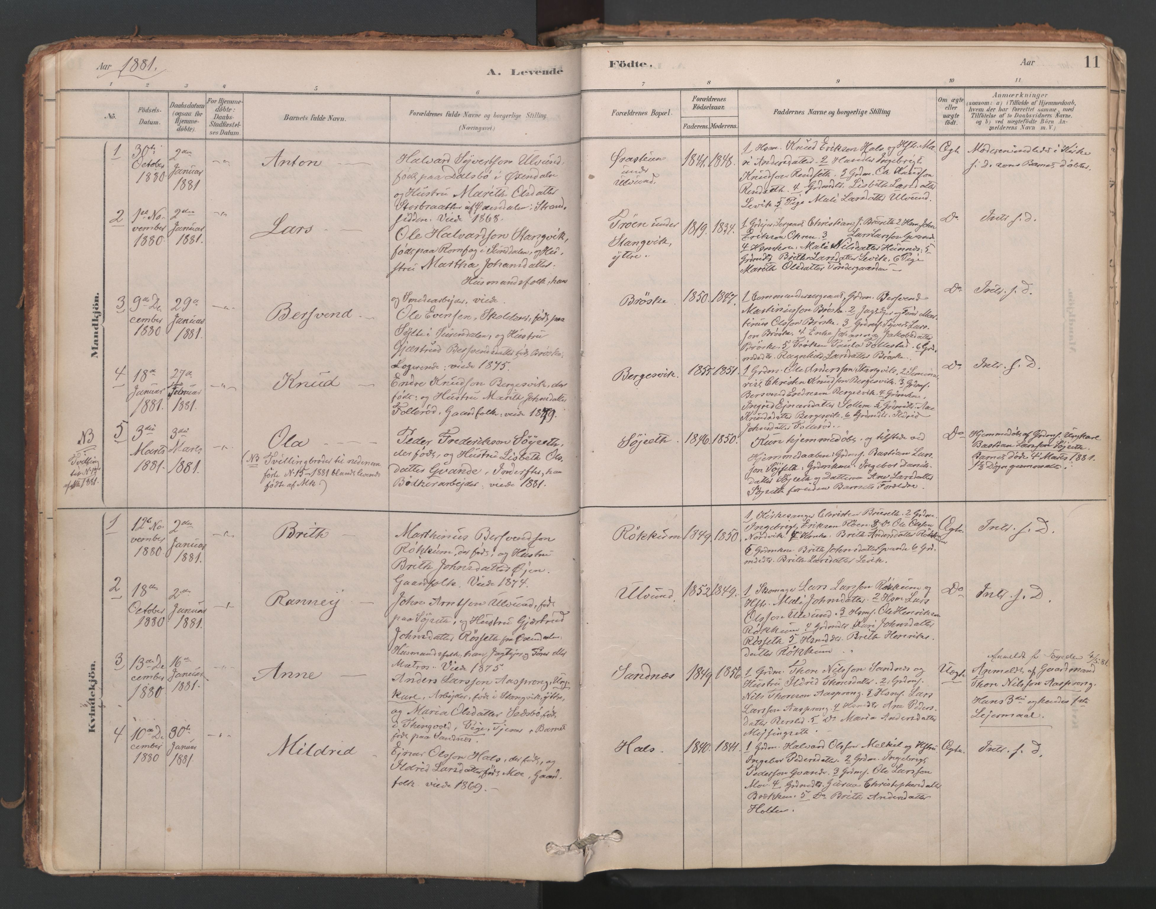 Ministerialprotokoller, klokkerbøker og fødselsregistre - Møre og Romsdal, AV/SAT-A-1454/592/L1029: Ministerialbok nr. 592A07, 1879-1902, s. 11