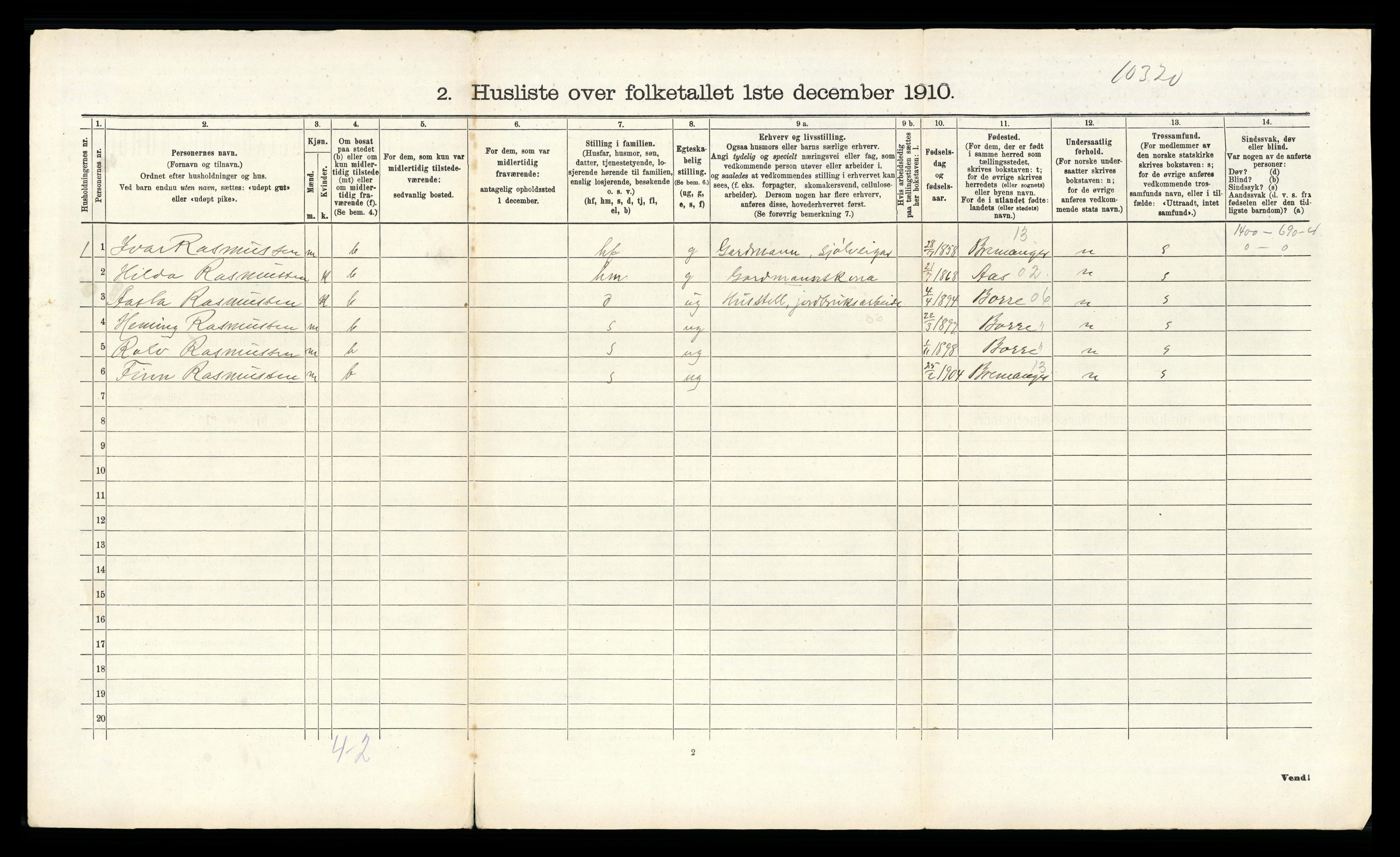 RA, Folketelling 1910 for 1147 Avaldsnes herred, 1910, s. 200