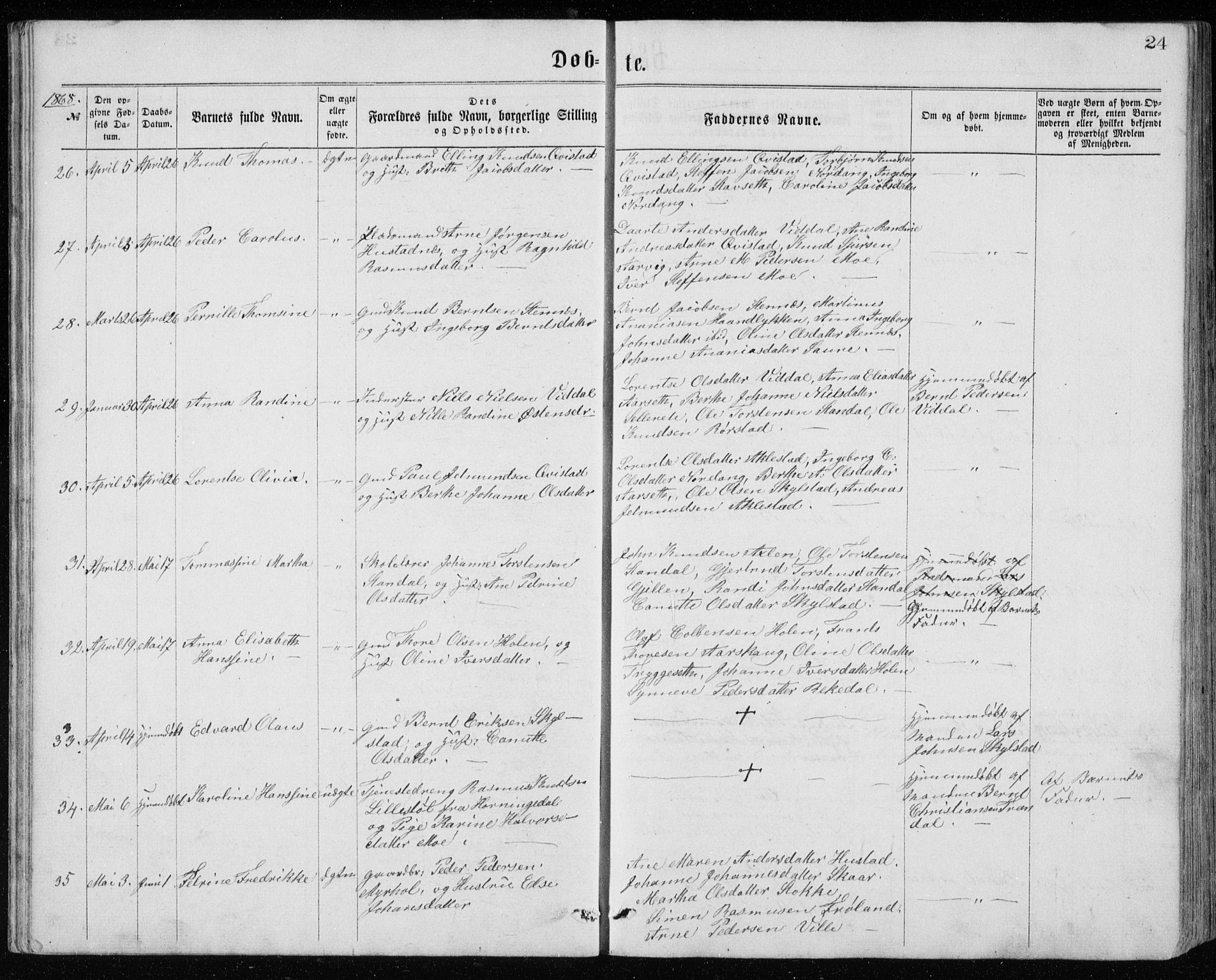 Ministerialprotokoller, klokkerbøker og fødselsregistre - Møre og Romsdal, AV/SAT-A-1454/515/L0214: Klokkerbok nr. 515C01, 1865-1883, s. 24