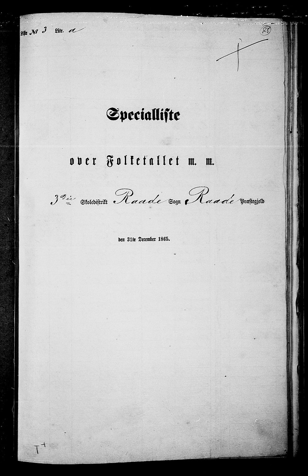 RA, Folketelling 1865 for 0135P Råde prestegjeld, 1865, s. 70